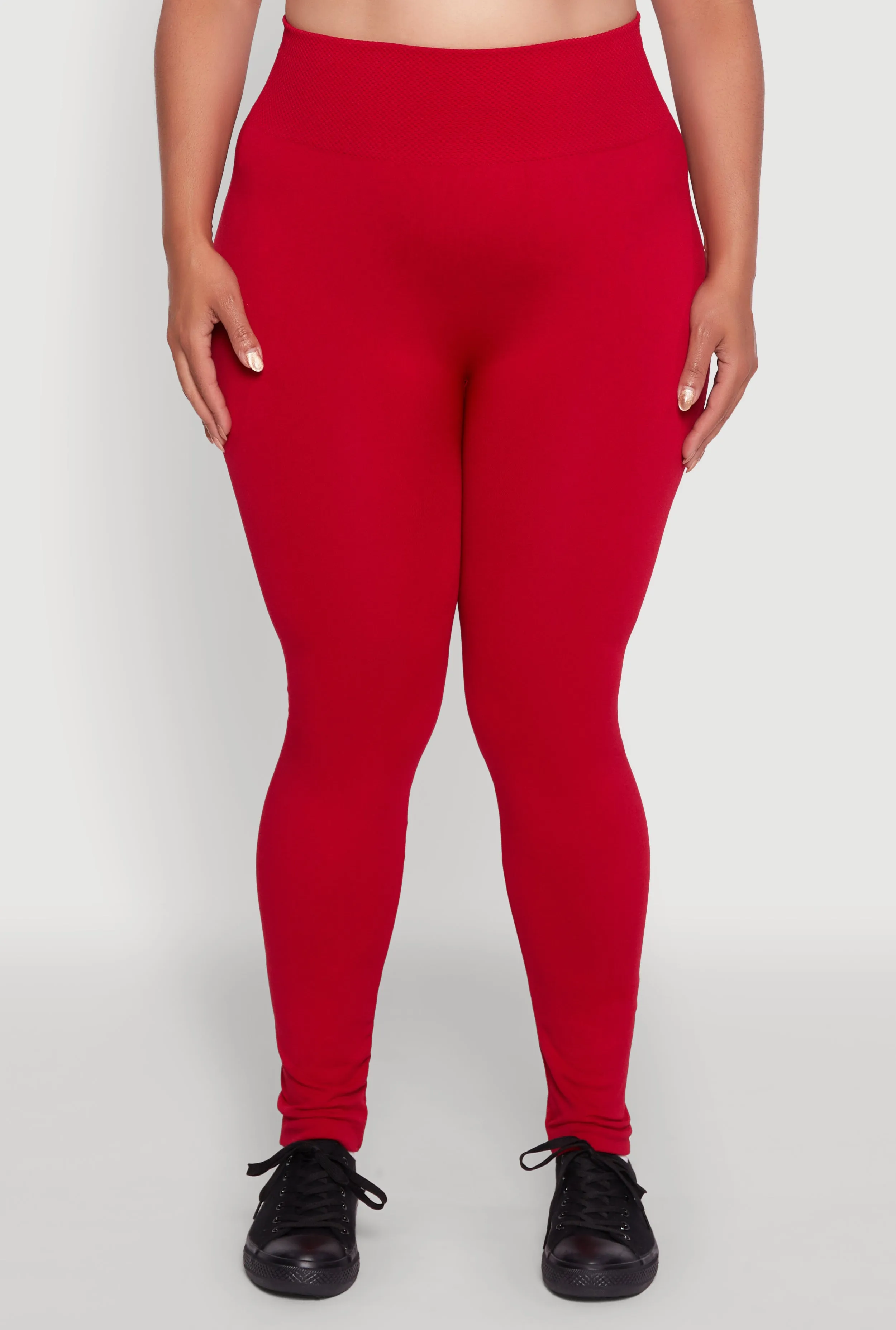 Plus Size Fleece Lined Leggings with Textured Waistband sold by Rainbow product image thumbnail 5