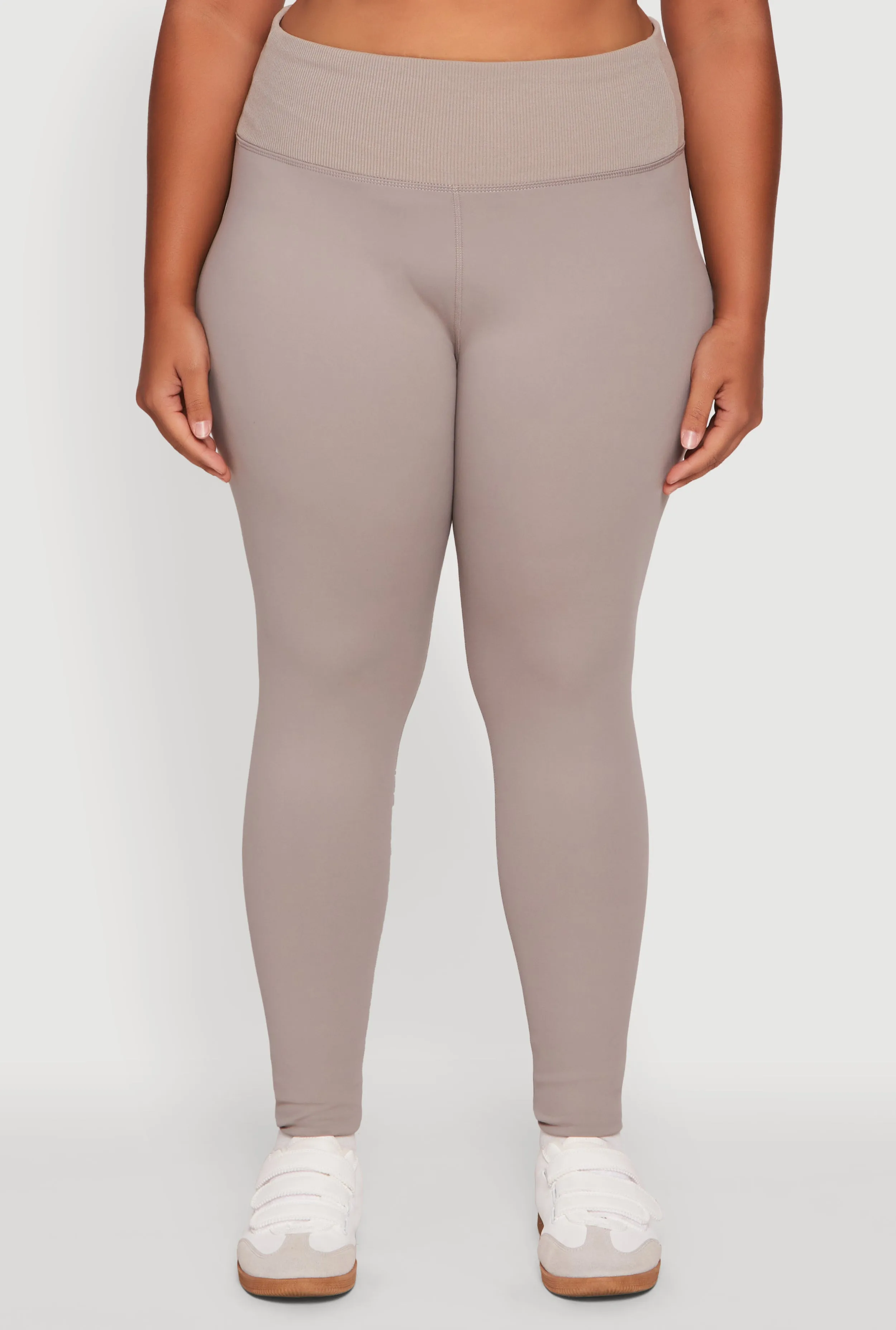 Plus Size Ribbed Knit High Waistband Leggings sold by Rainbow product image thumbnail 5