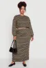 Plus Size Striped Cropped Toggle Drawstring Hem Sweatshirt sold by Rainbow
