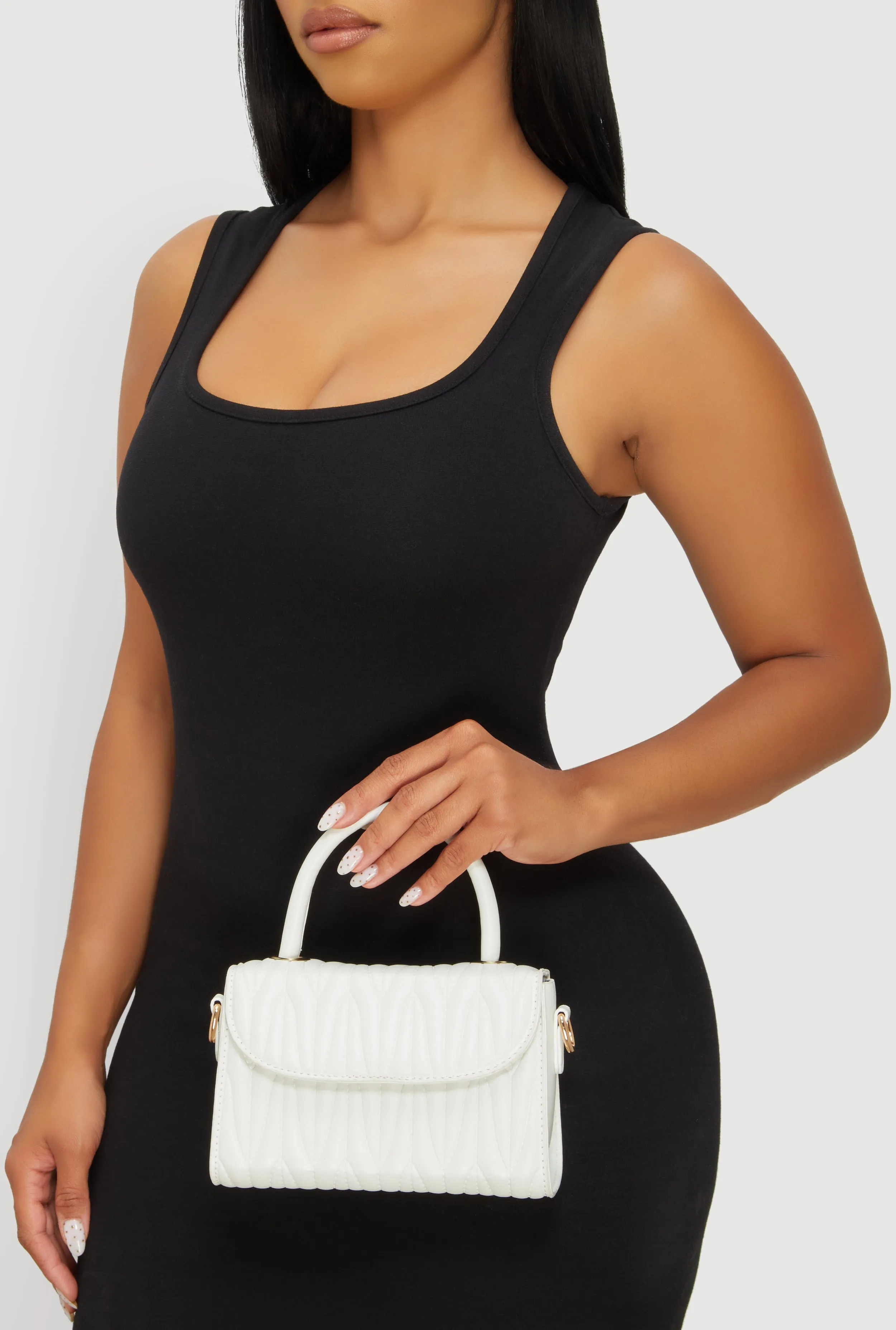 Quilted Faux Leather Crossbody Handbag sold by Rainbow product image thumbnail 2