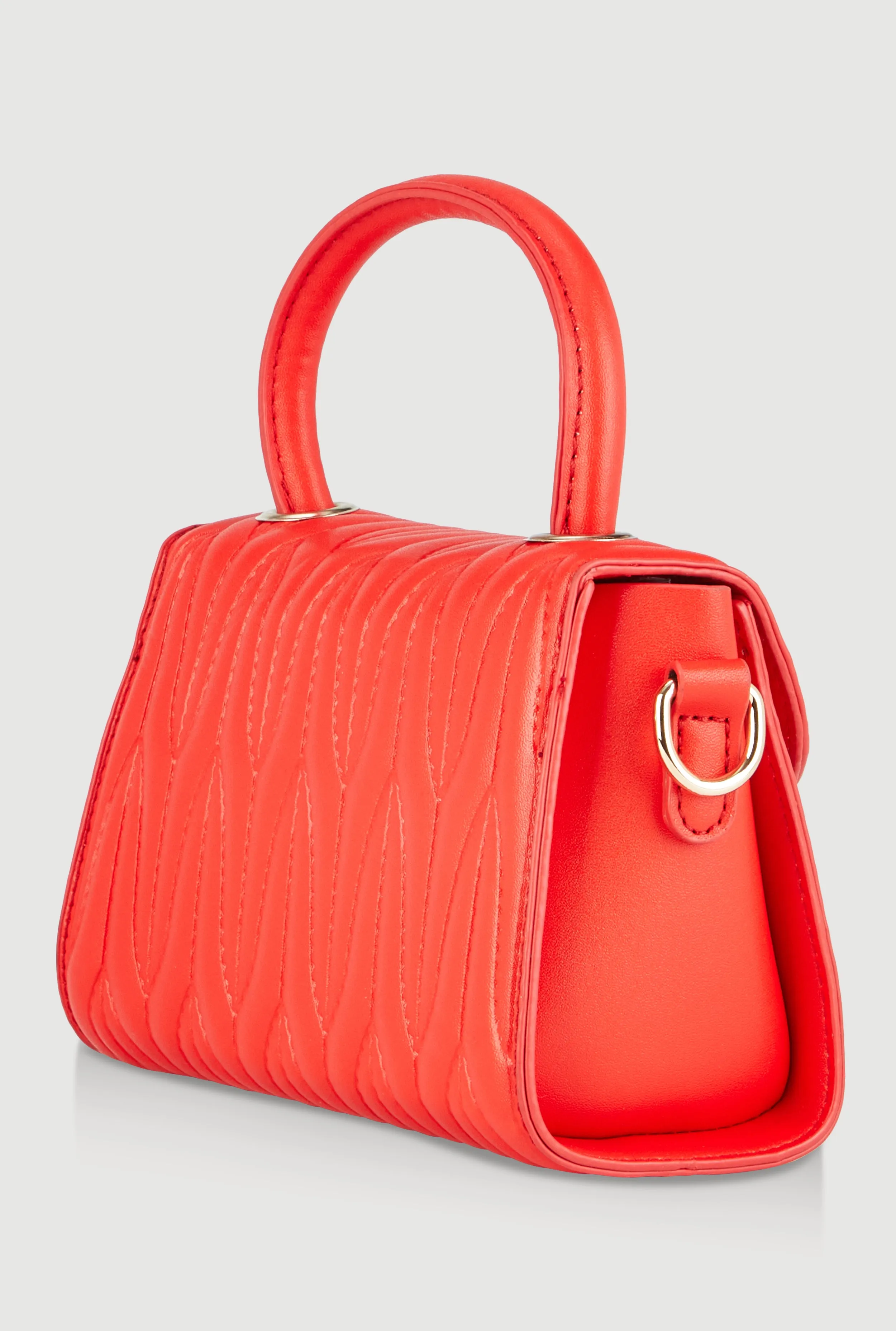 Quilted Faux Leather Crossbody Handbag sold by Rainbow product image thumbnail 5