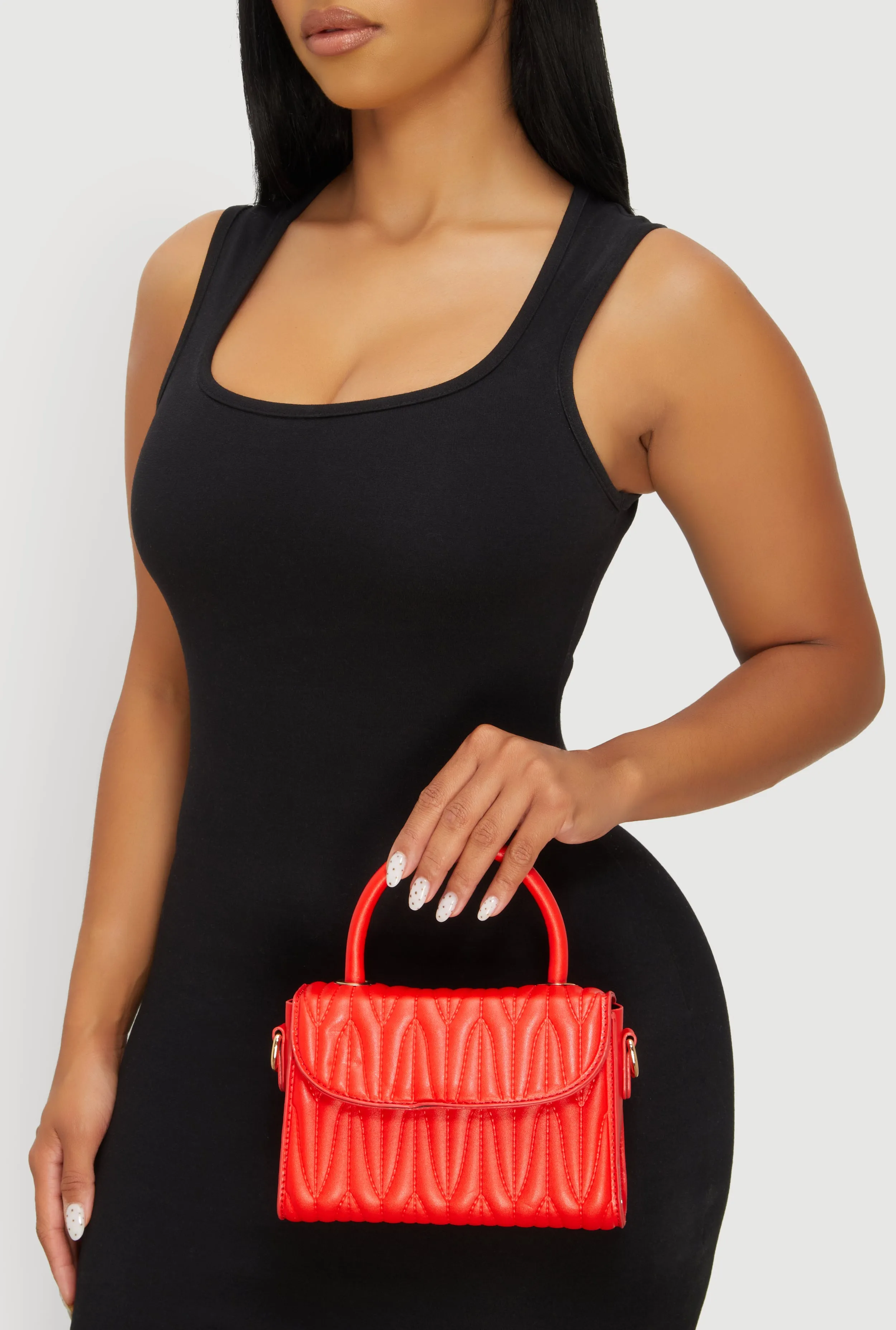 Quilted Faux Leather Crossbody Handbag sold by Rainbow product image thumbnail 2