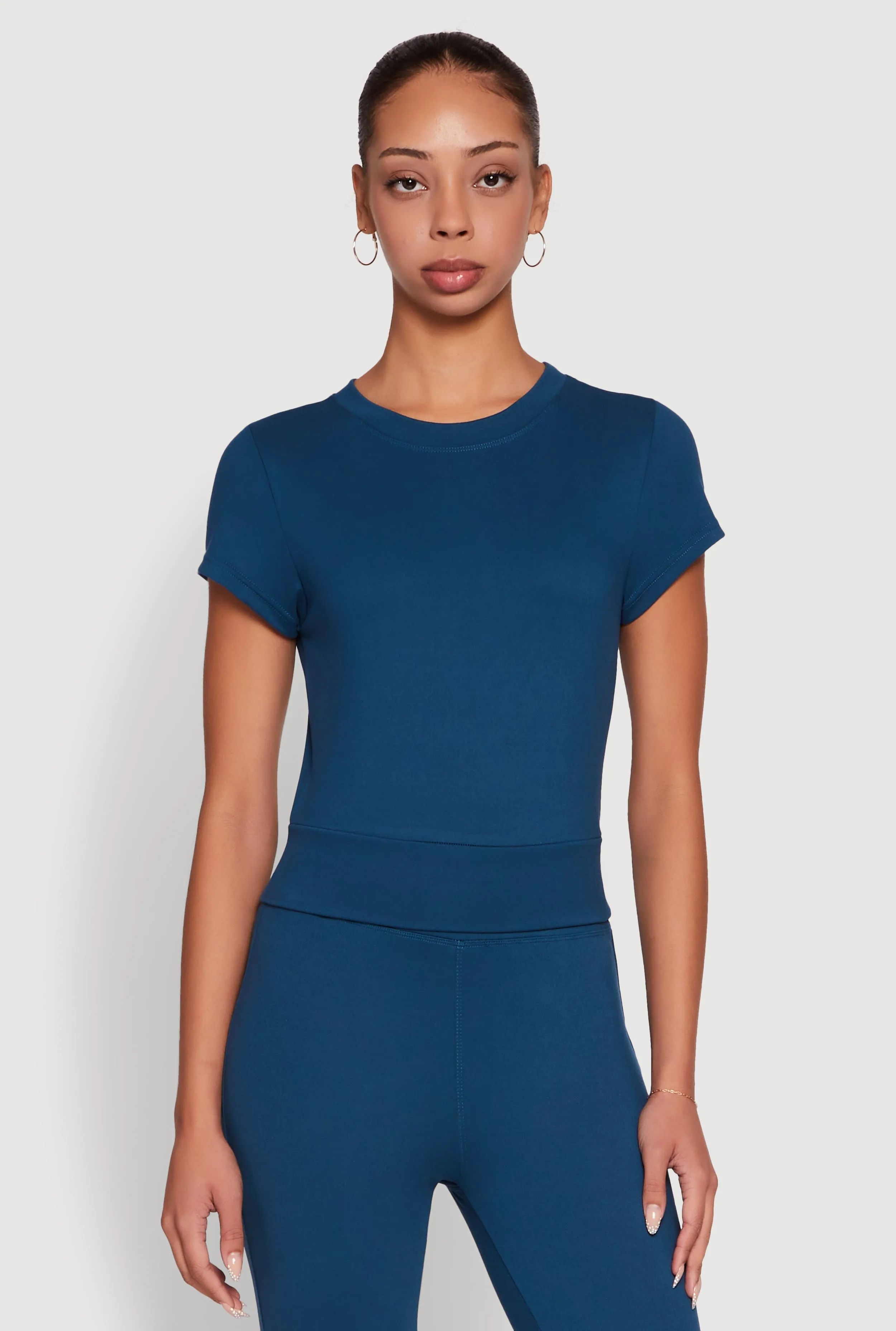 Solid Short Sleeve Active Top sold by Rainbow product image thumbnail 4