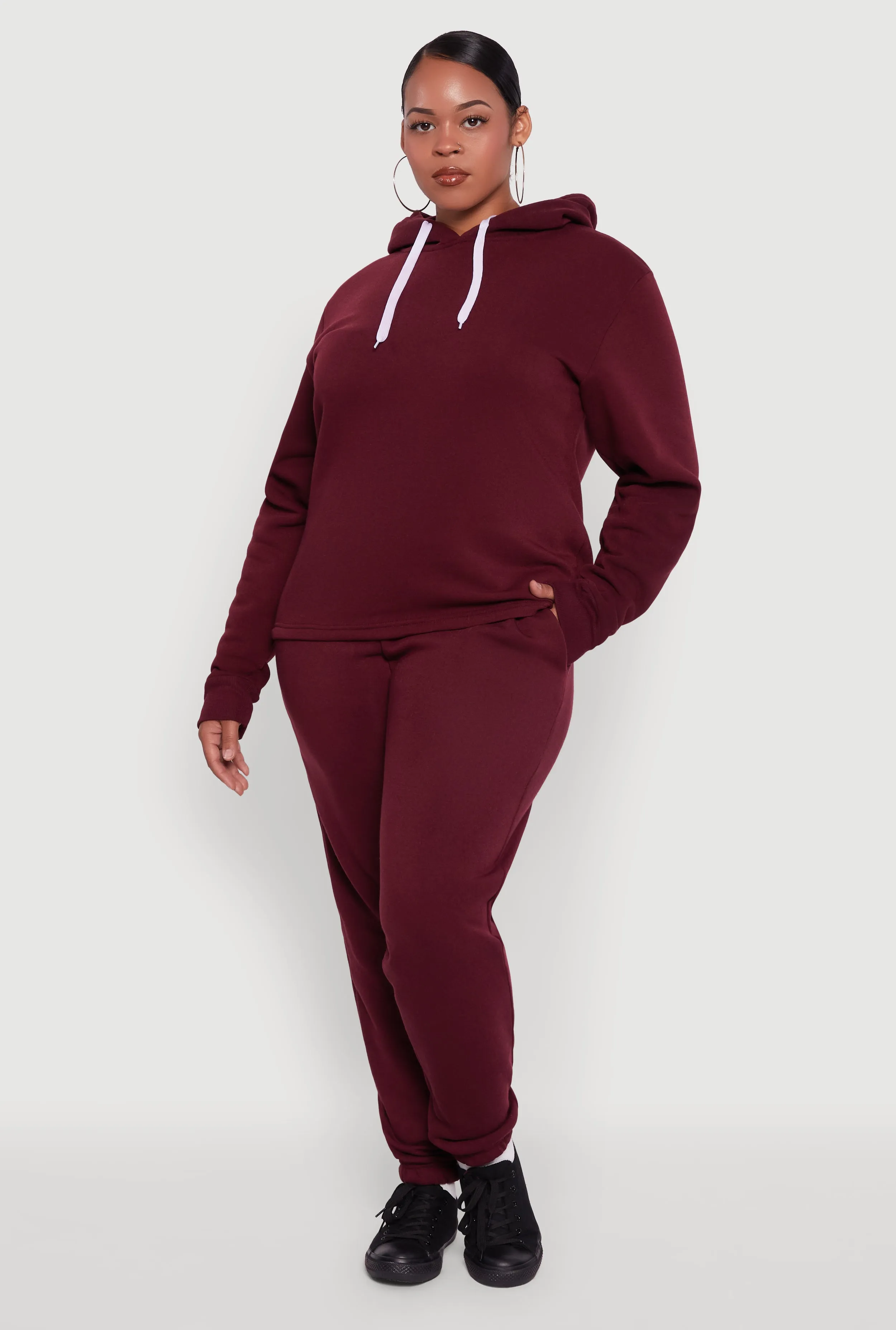 Plus Size Fleece High Waisted Sweatpants sold by Rainbow