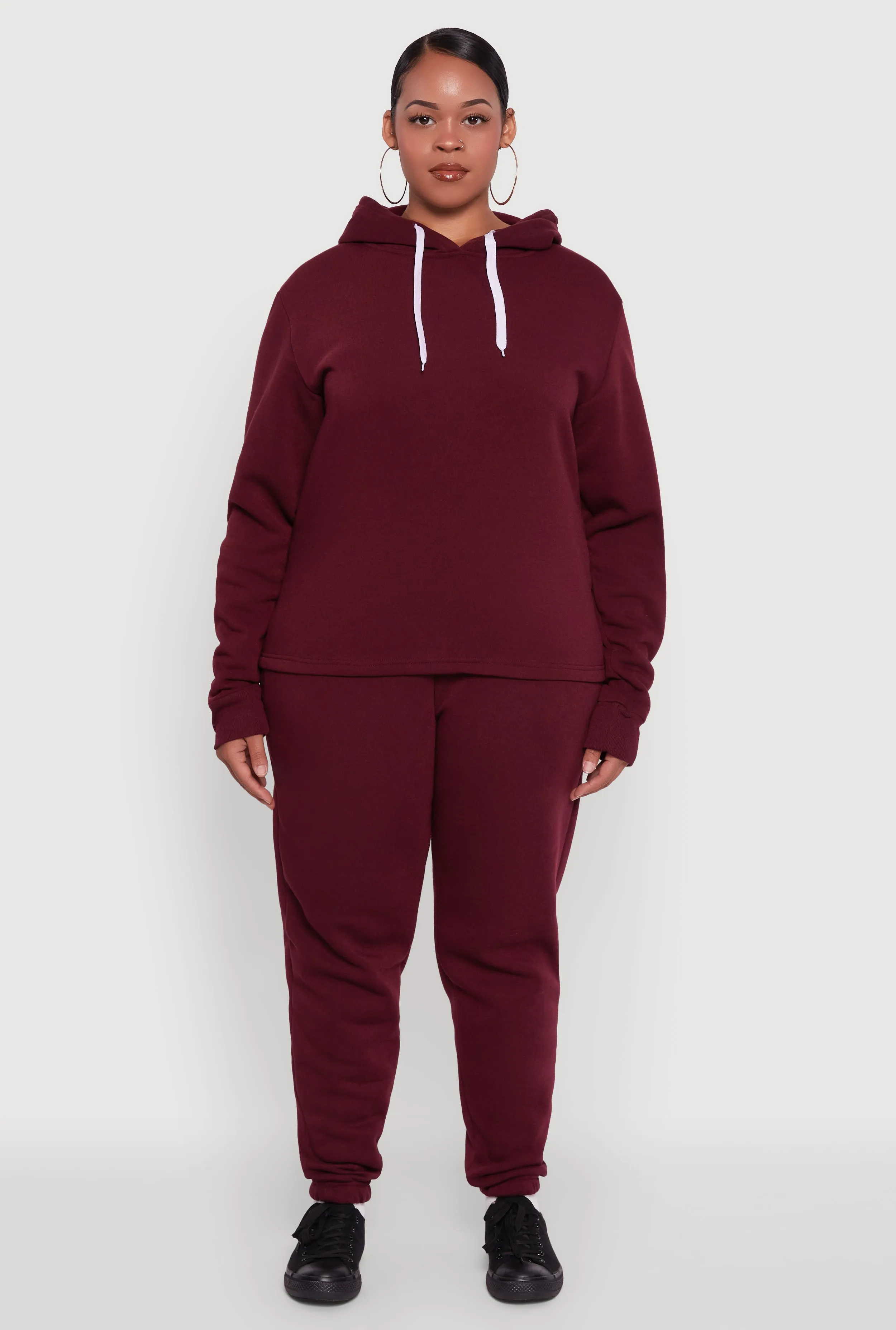 Plus Size Fleece High Waisted Sweatpants sold by Rainbow product image thumbnail 2