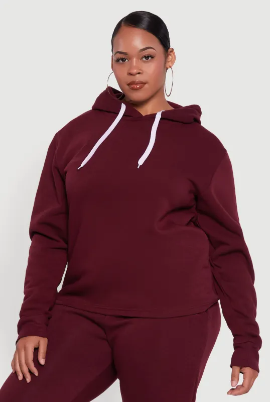 Plus Size Fleece Pullover Hoodie sold by Rainbow