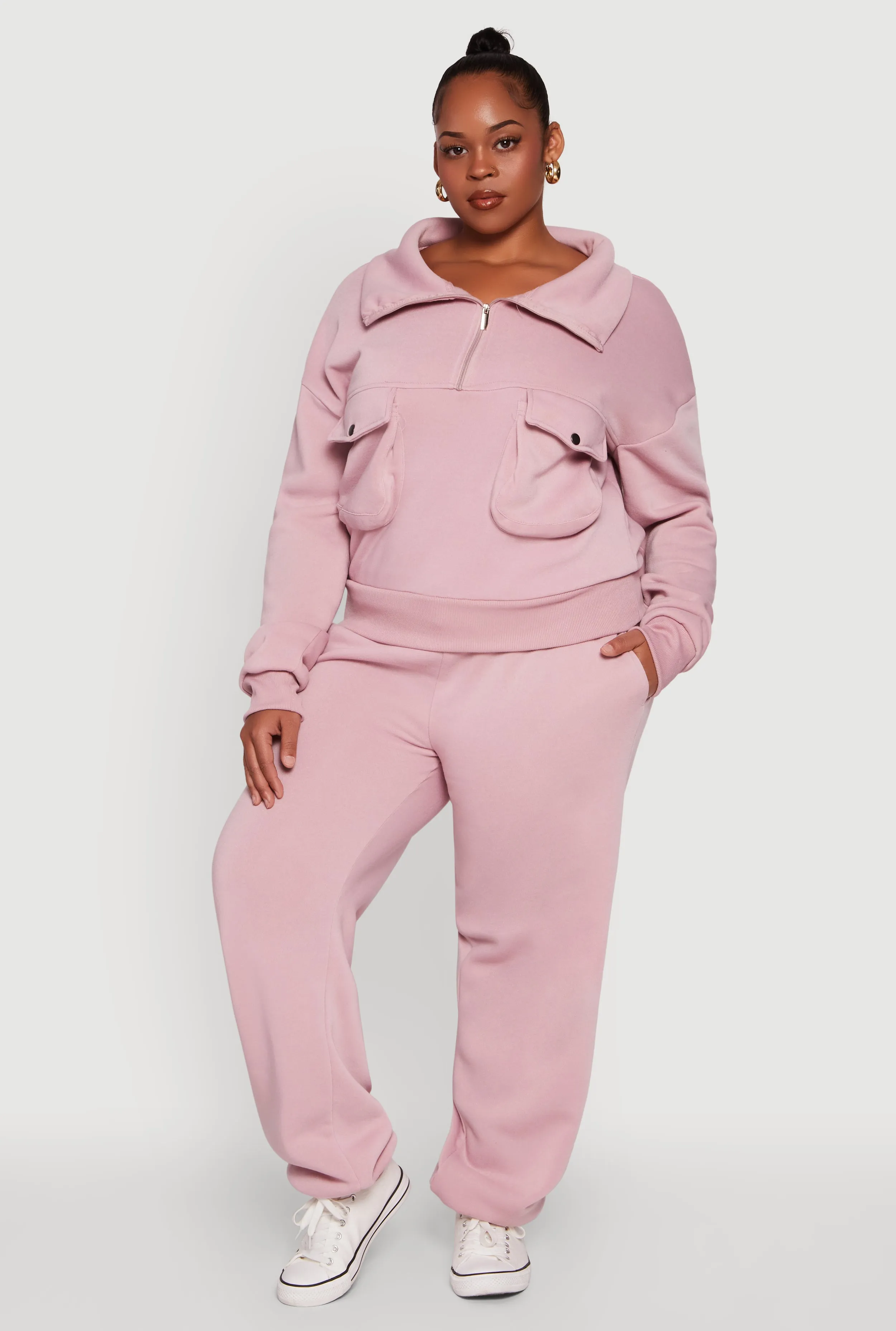 Plus Size Fleece Lined High Waist Joggers sold by Rainbow