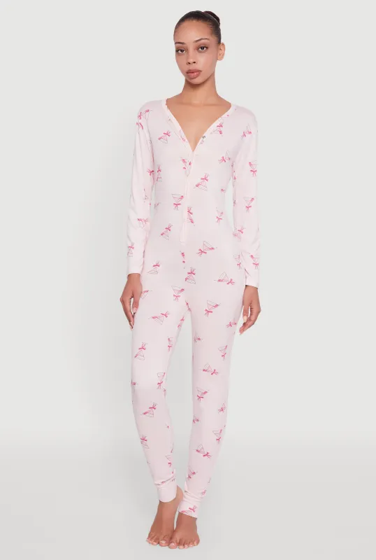 Martini Graphic Pajama Onesie sold by Rainbow