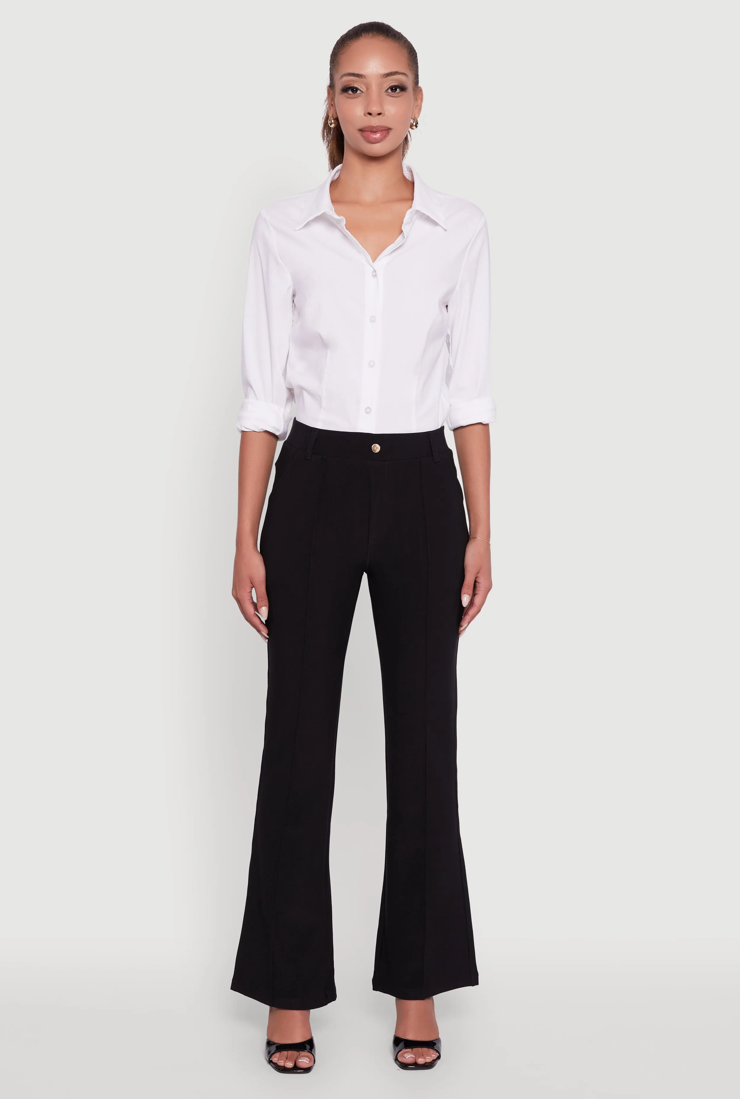 Scuba Pintuck Pull On Flare Pants sold by Rainbow product image thumbnail 2