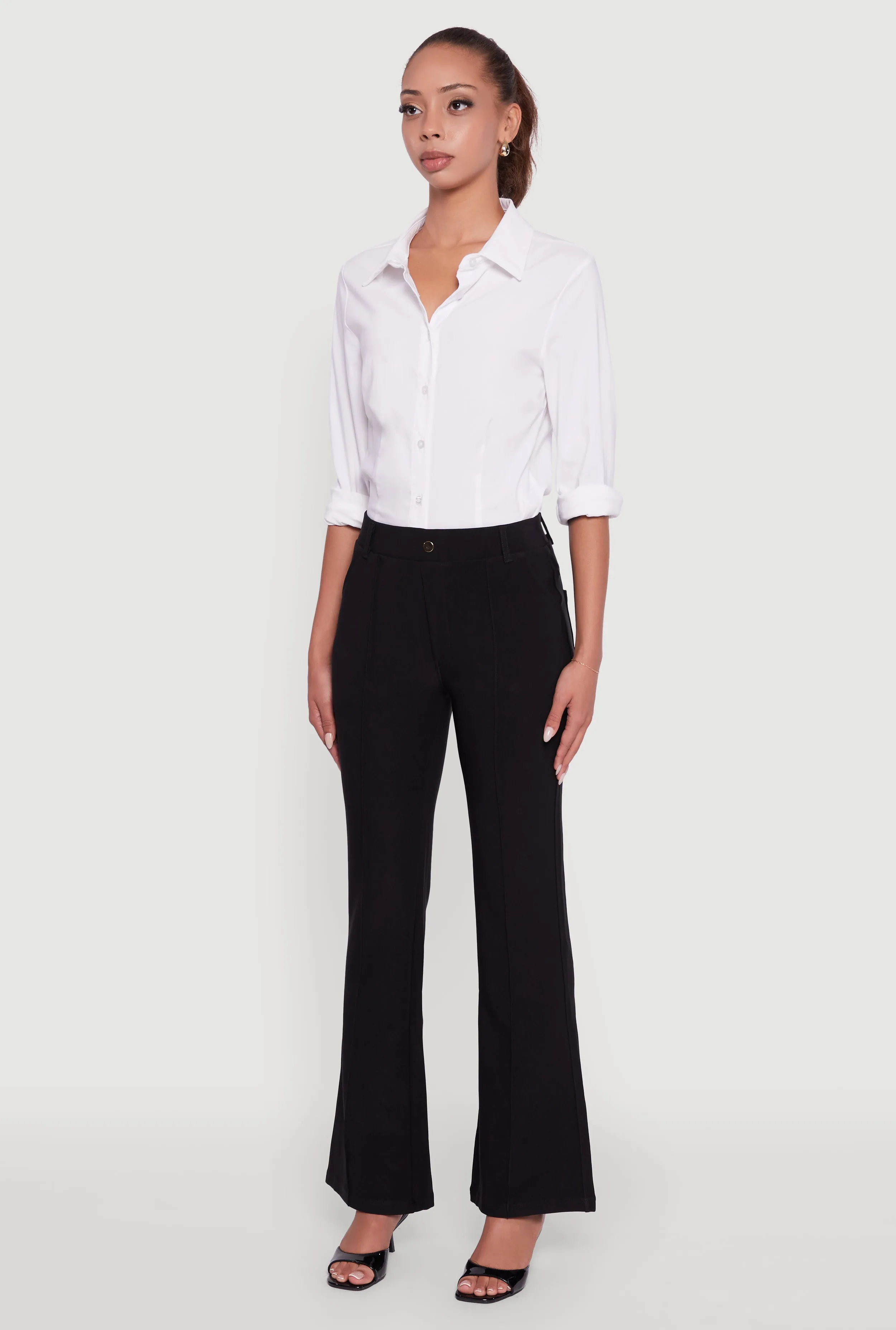 Scuba Pintuck Pull On Flare Pants sold by Rainbow product image thumbnail 3