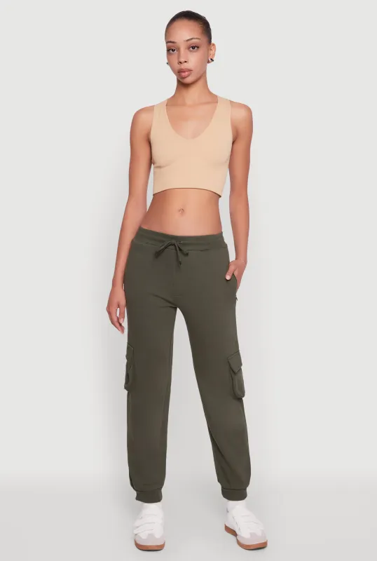 Drawstring Waist Cargo Sweatpants sold by Rainbow
