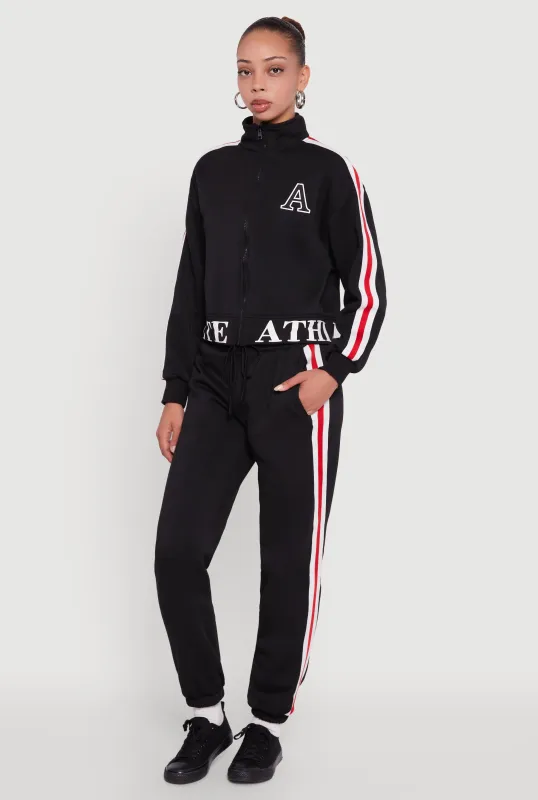 Varsity Stripe Side Drawstring Waist Sweatpants sold by Rainbow