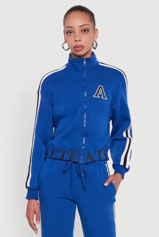 Athlete Graphic Zip Front Sweatshirt sold by Rainbow
