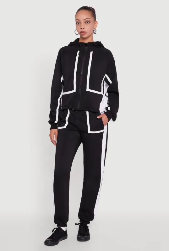 Contrast Trim Toggle Drawstring Waist Sweatpants sold by Rainbow