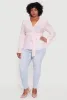 Plus Size Plisse Long Sleeve Tie Waist Wrap Top sold by Rainbow