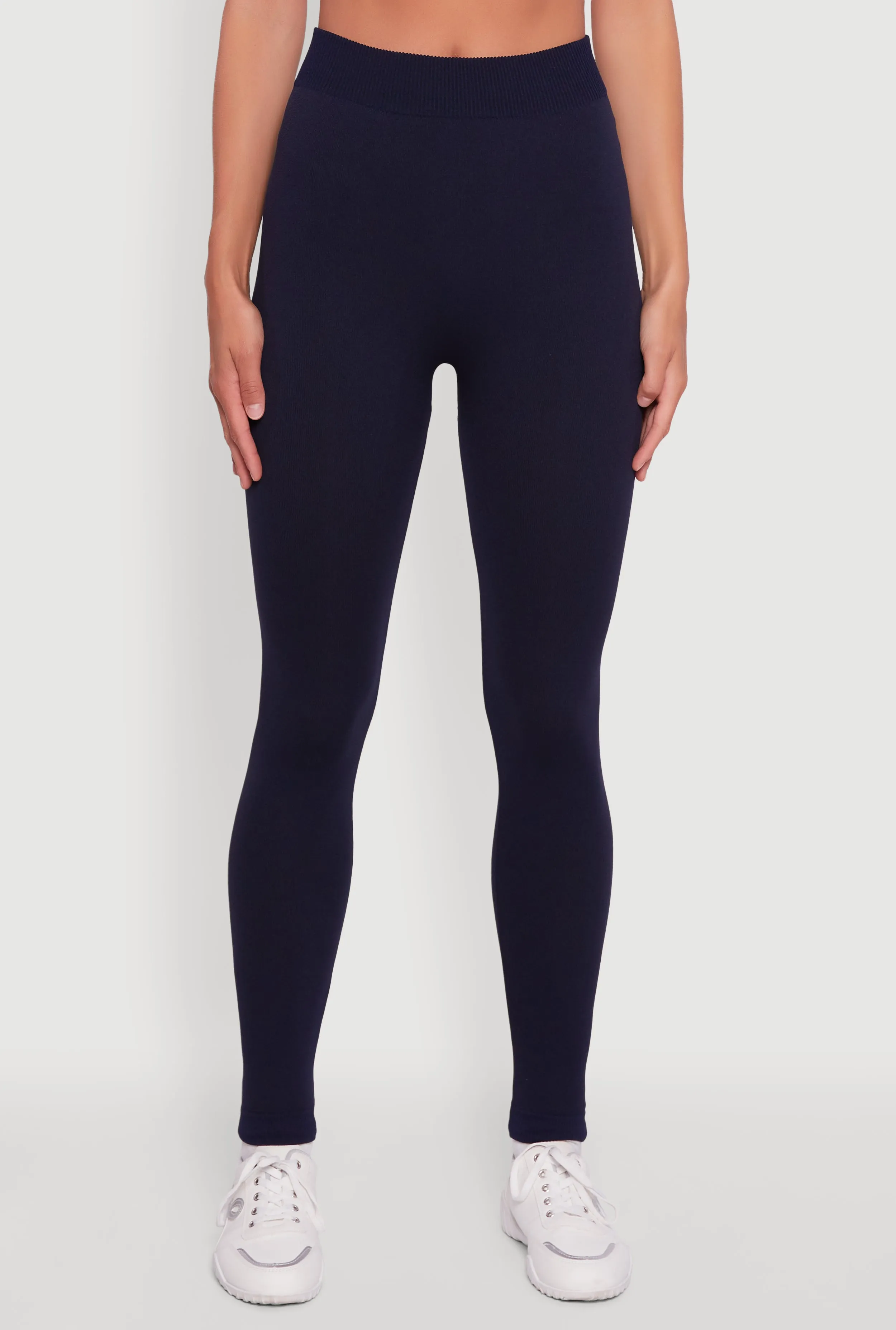 Rib Knit High Waisted French Terry Lined Leggings sold by Rainbow product image thumbnail 5