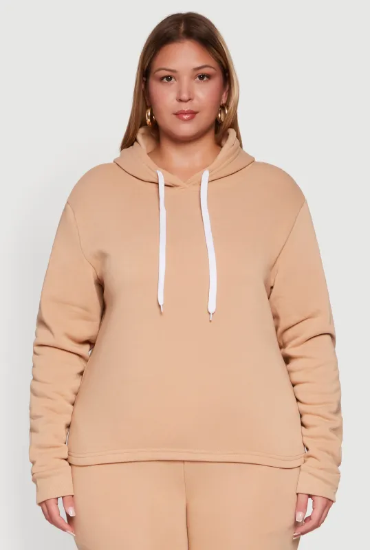 Plus Size Fleece Pullover Hoodie sold by Rainbow
