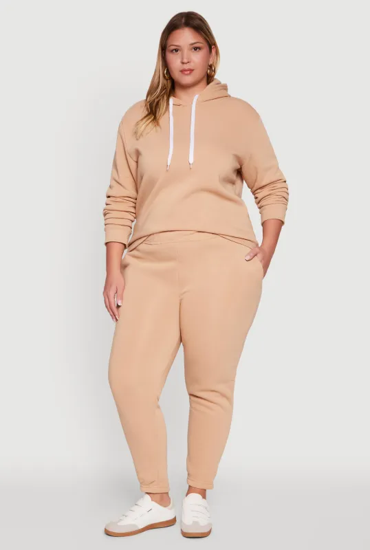 Plus Size Fleece High Waisted Sweatpants sold by Rainbow