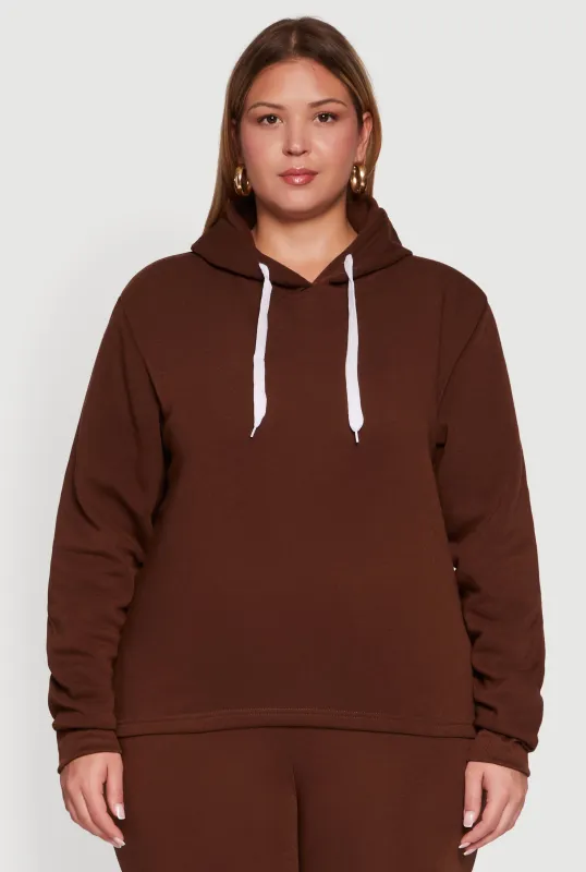 Plus Size Fleece Pullover Hoodie sold by Rainbow