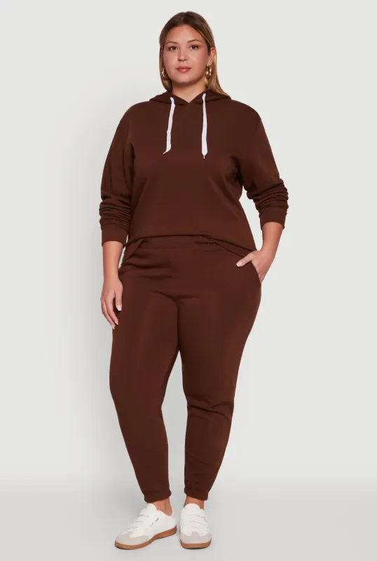 Plus Size Fleece High Waisted Sweatpants sold by Rainbow