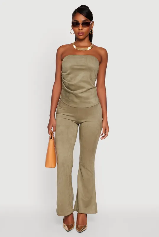 Faux Suede Flare Pants sold by Rainbow