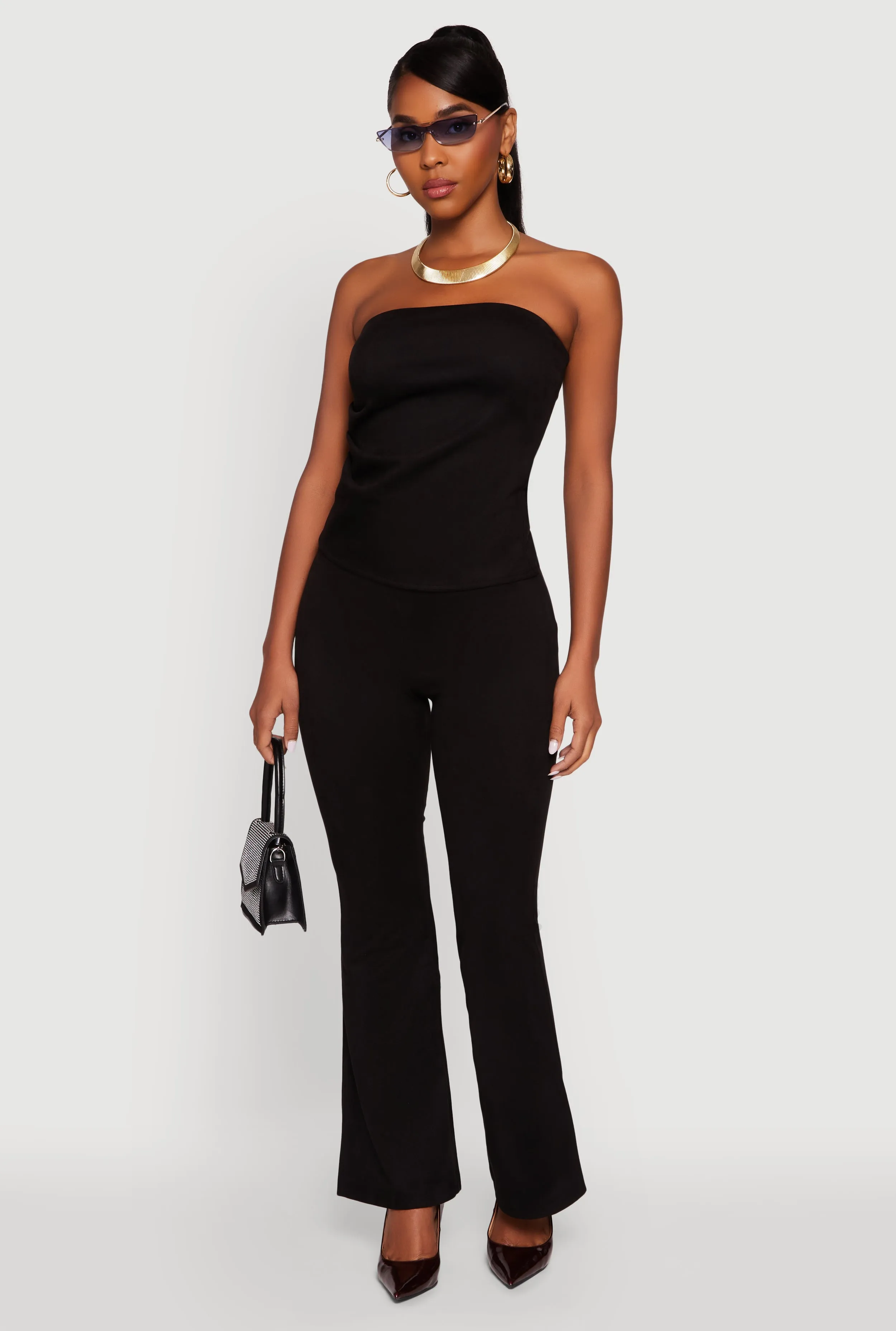 Faux Suede Flare Pants sold by Rainbow