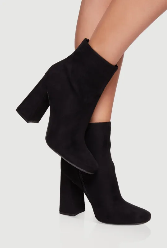 Trendy Block Heel Almond Toe Booties sold by Rainbow