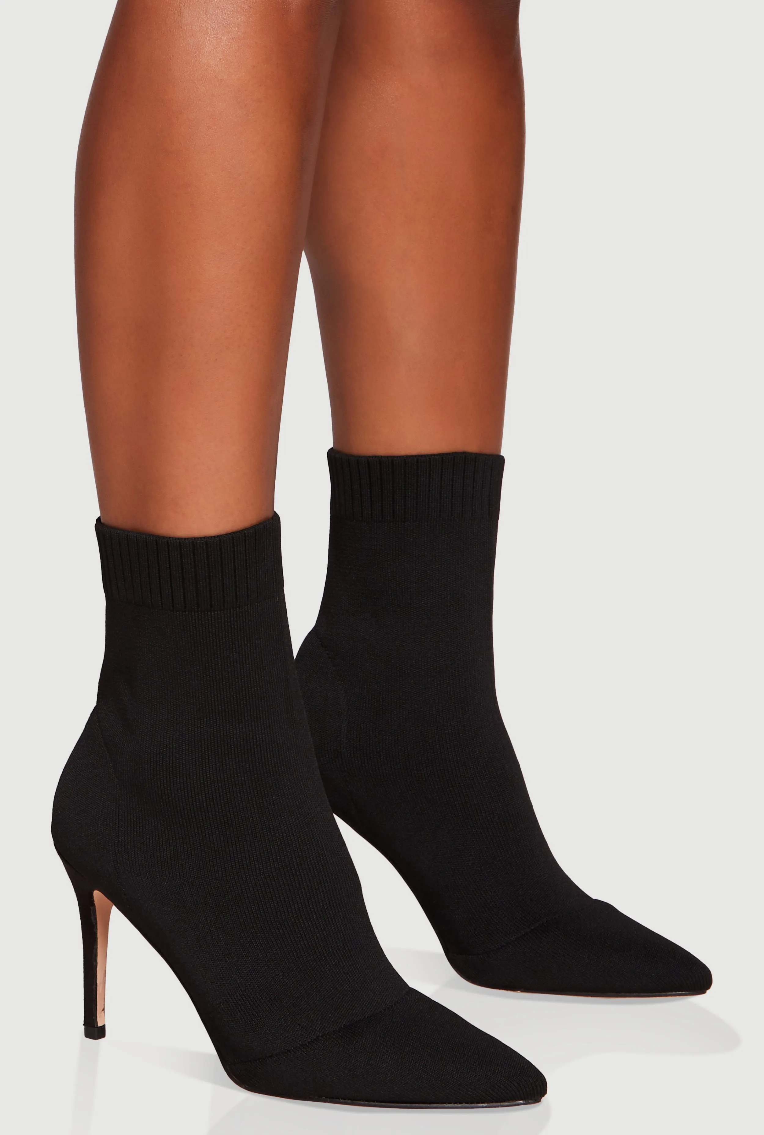 Pointed Toe High Heel Stiletto Sock Booties sold by Rainbow product image thumbnail 2