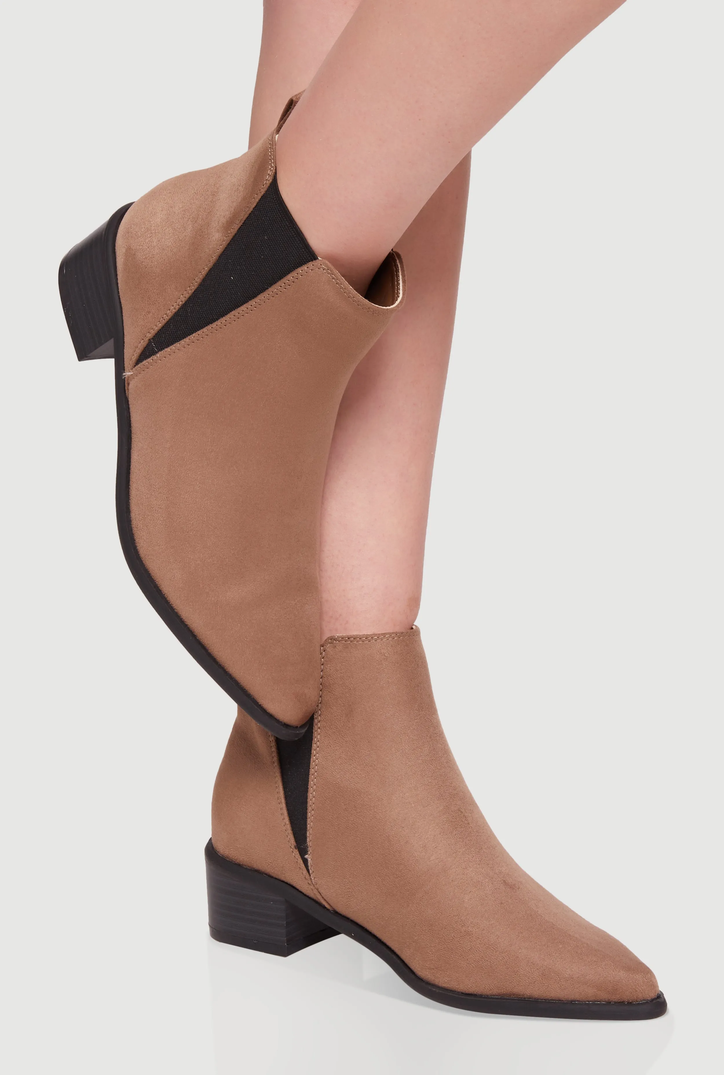 Trendy Pointy Toe Block Heel Chelsea Boots sold by Rainbow