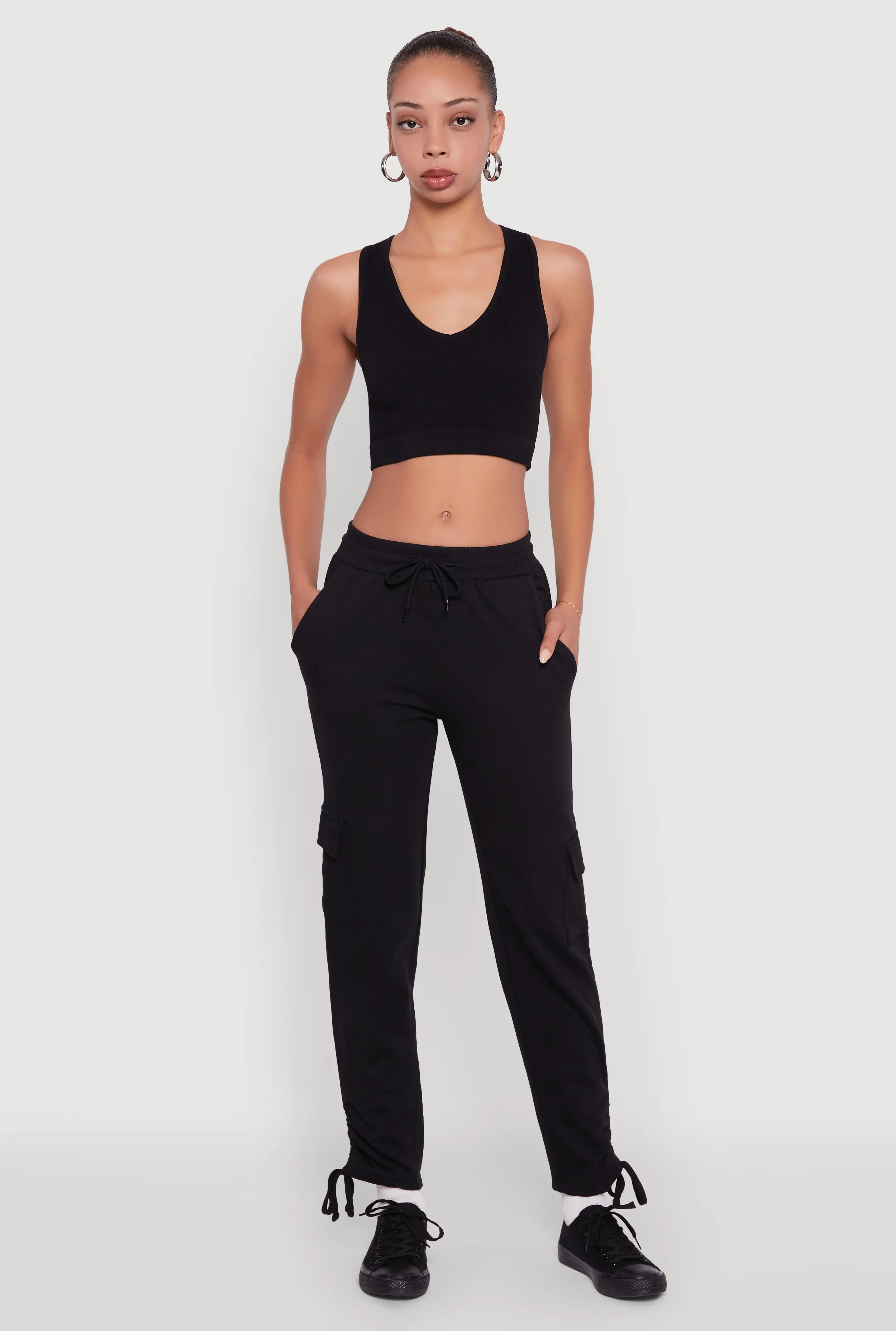 Ruched Side Tie Cargo Sweatpants sold by Rainbow