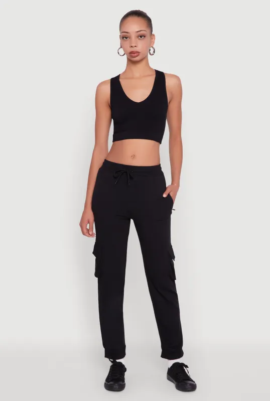 Drawstring Waist Cargo Joggers sold by Rainbow