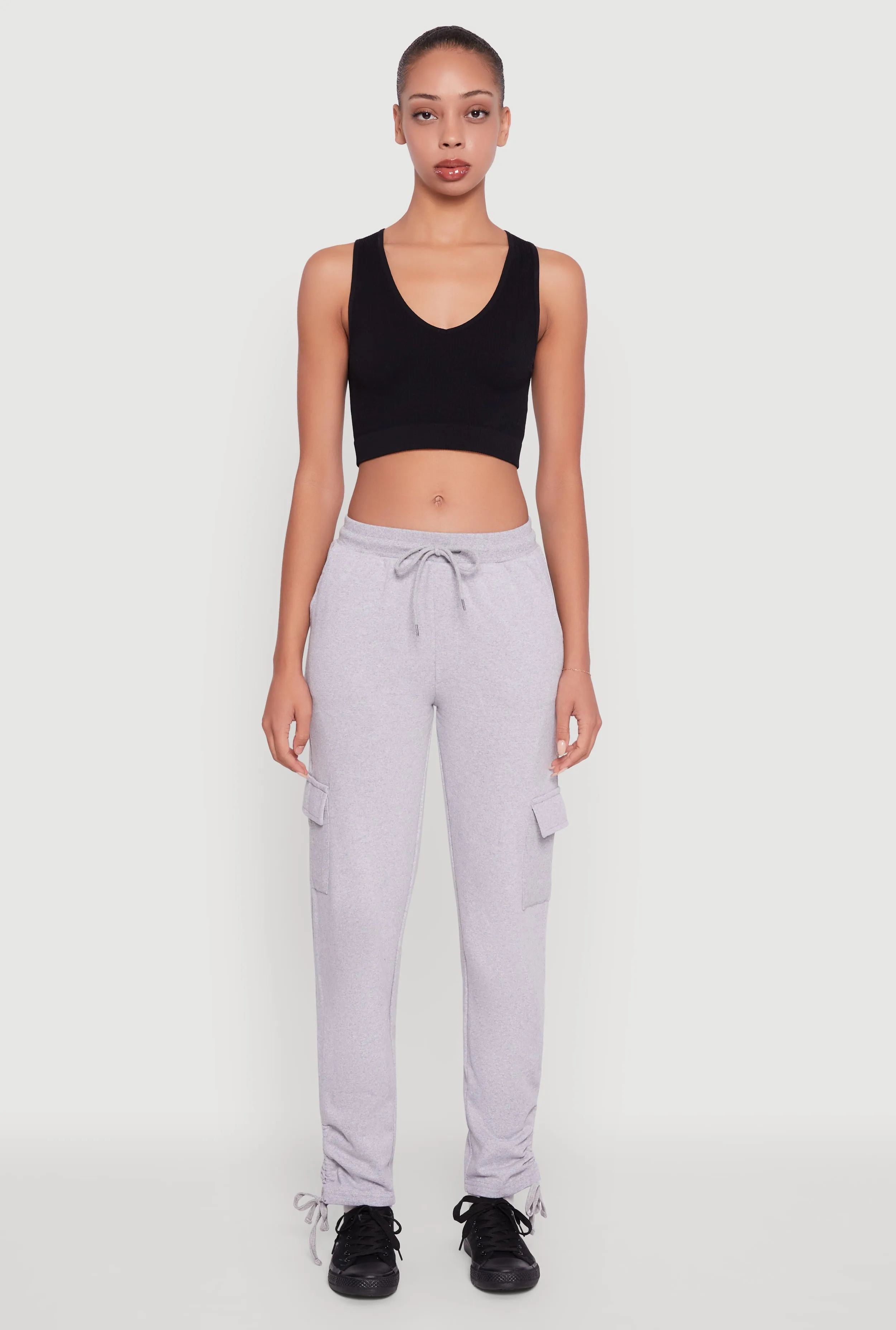 Ruched Side Tie Cargo Sweatpants sold by Rainbow product image thumbnail 2