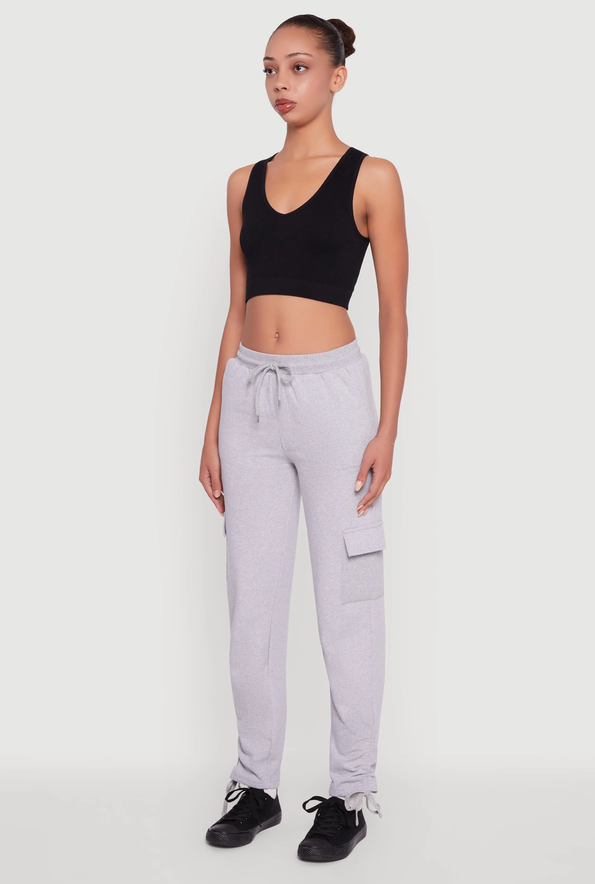 Ruched Side Tie Cargo Sweatpants sold by Rainbow product image thumbnail 3