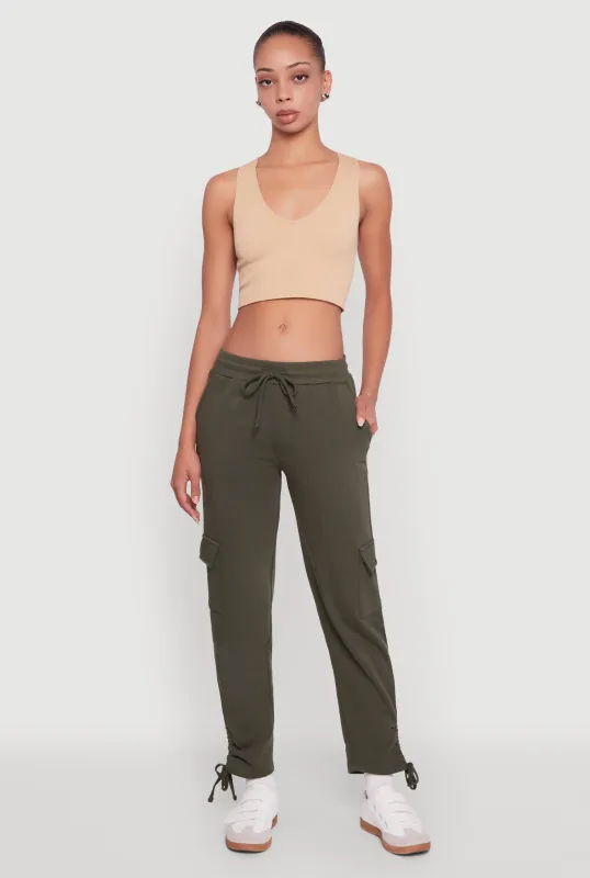 Ruched Side Tie Cargo Sweatpants sold by Rainbow