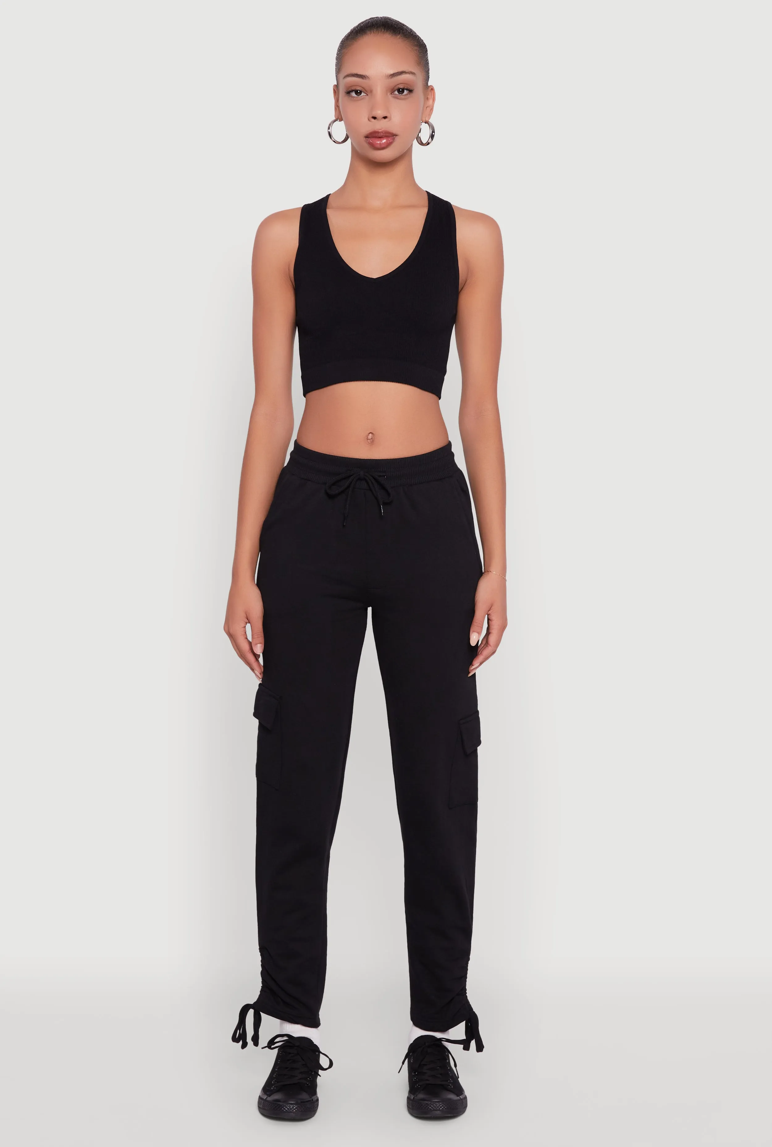 Ruched Side Tie Cargo Sweatpants sold by Rainbow product image thumbnail 2