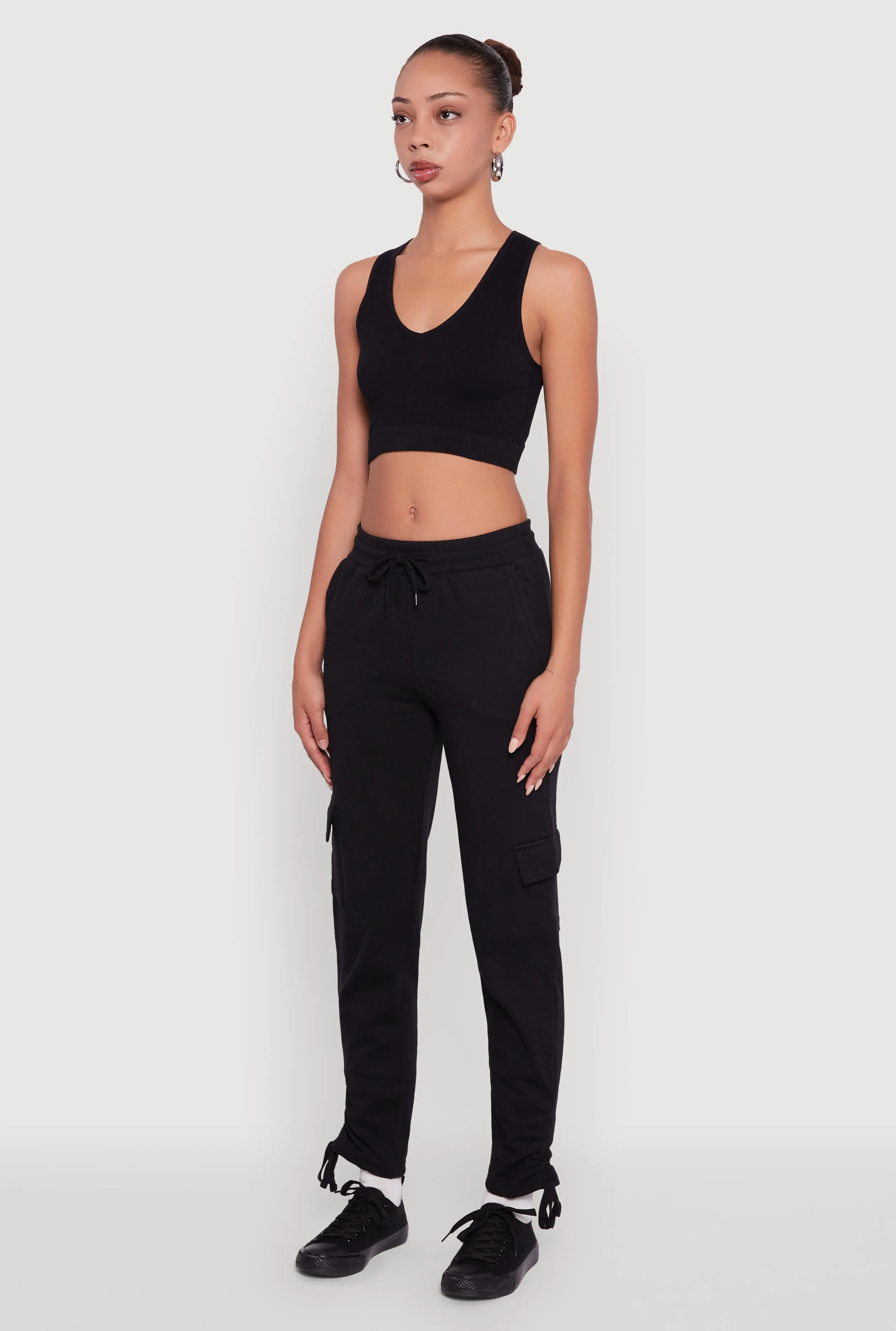 Ruched Side Tie Cargo Sweatpants sold by Rainbow product image thumbnail 3