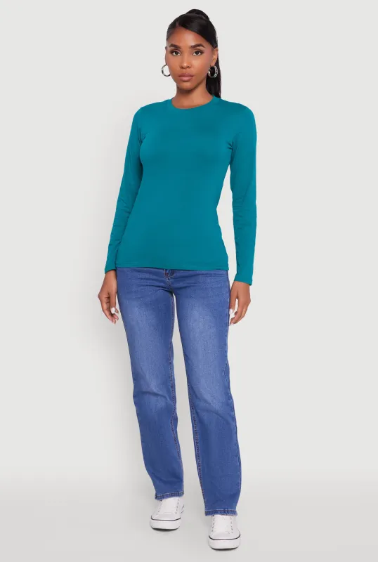 Long Sleeve Basic Crew Neck T-Shirt sold by Rainbow