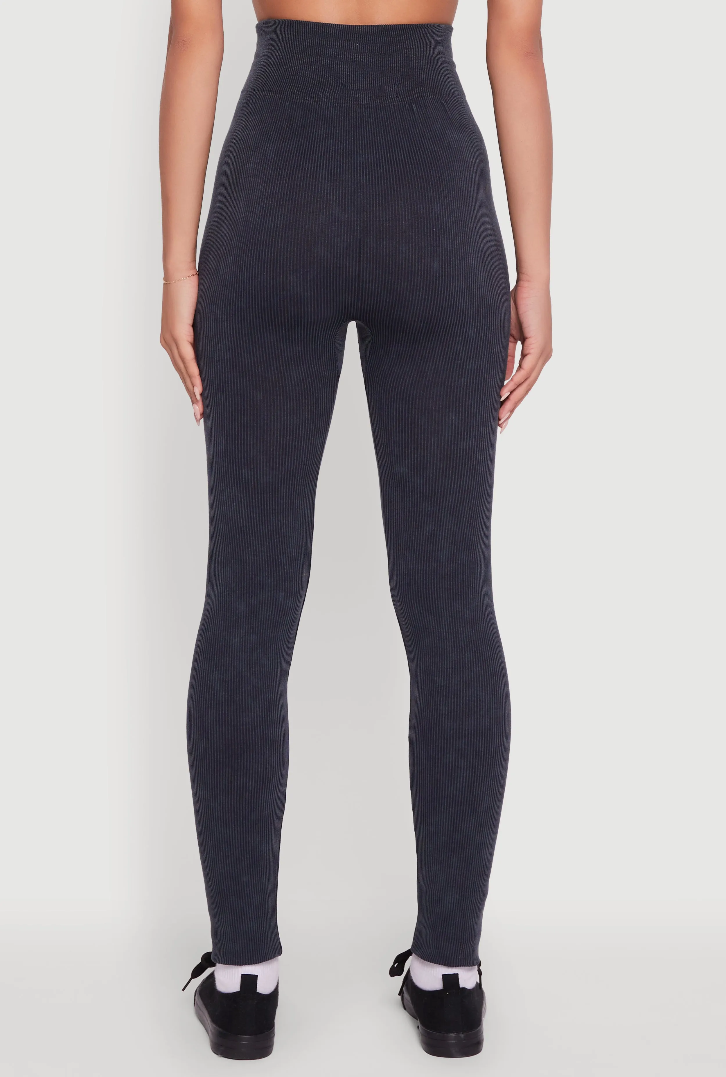 Ribbed Knit High Waisted Acid Wash Leggings sold by Rainbow product image thumbnail 5