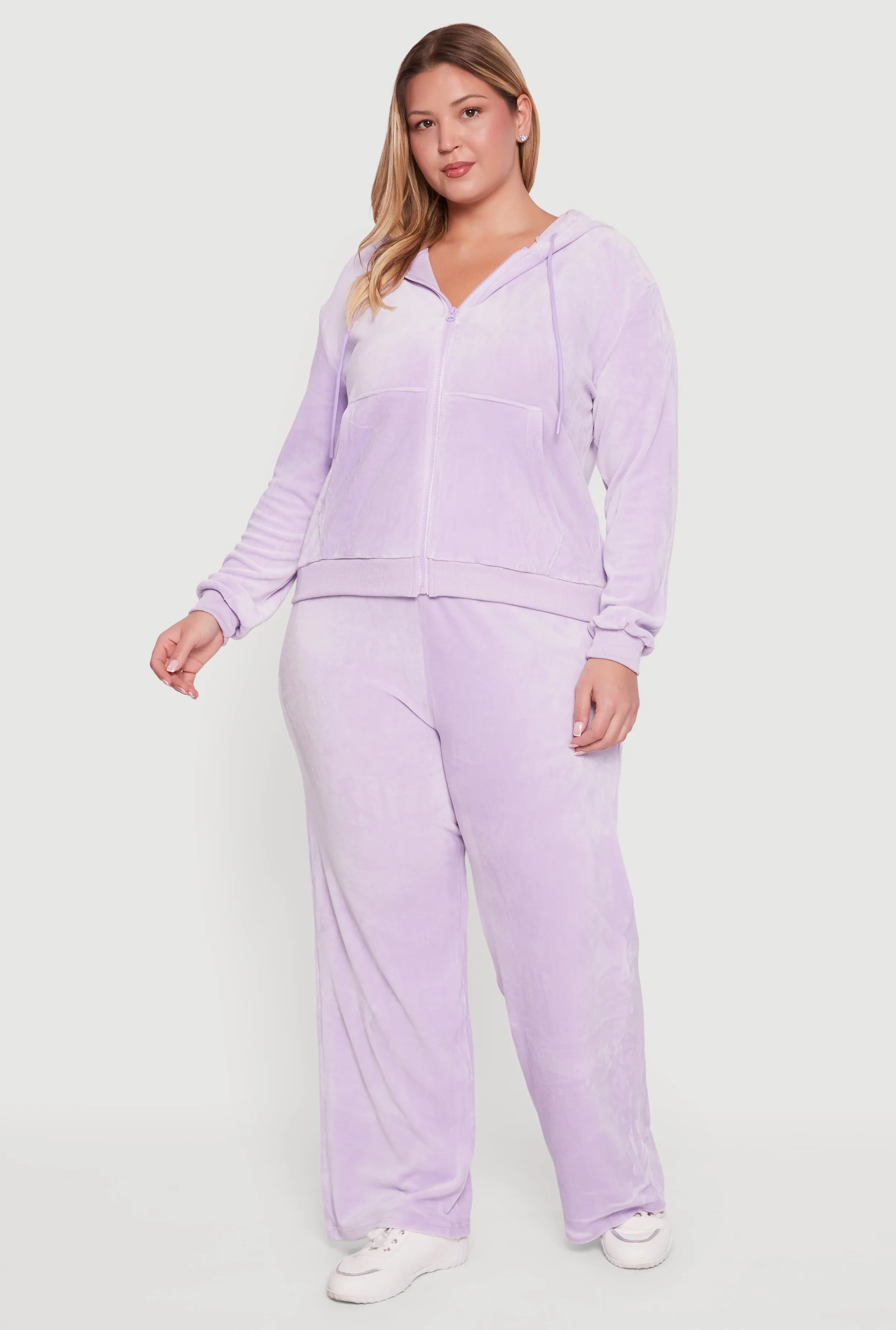 Plus Size Velour High Waisted Wide Leg Sweatpants sold by Rainbow product image thumbnail 3