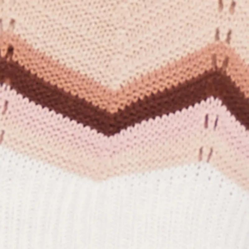 Crochet Chevron Caged Back V-Neck Sweater sold by Rainbow product image thumbnail 4