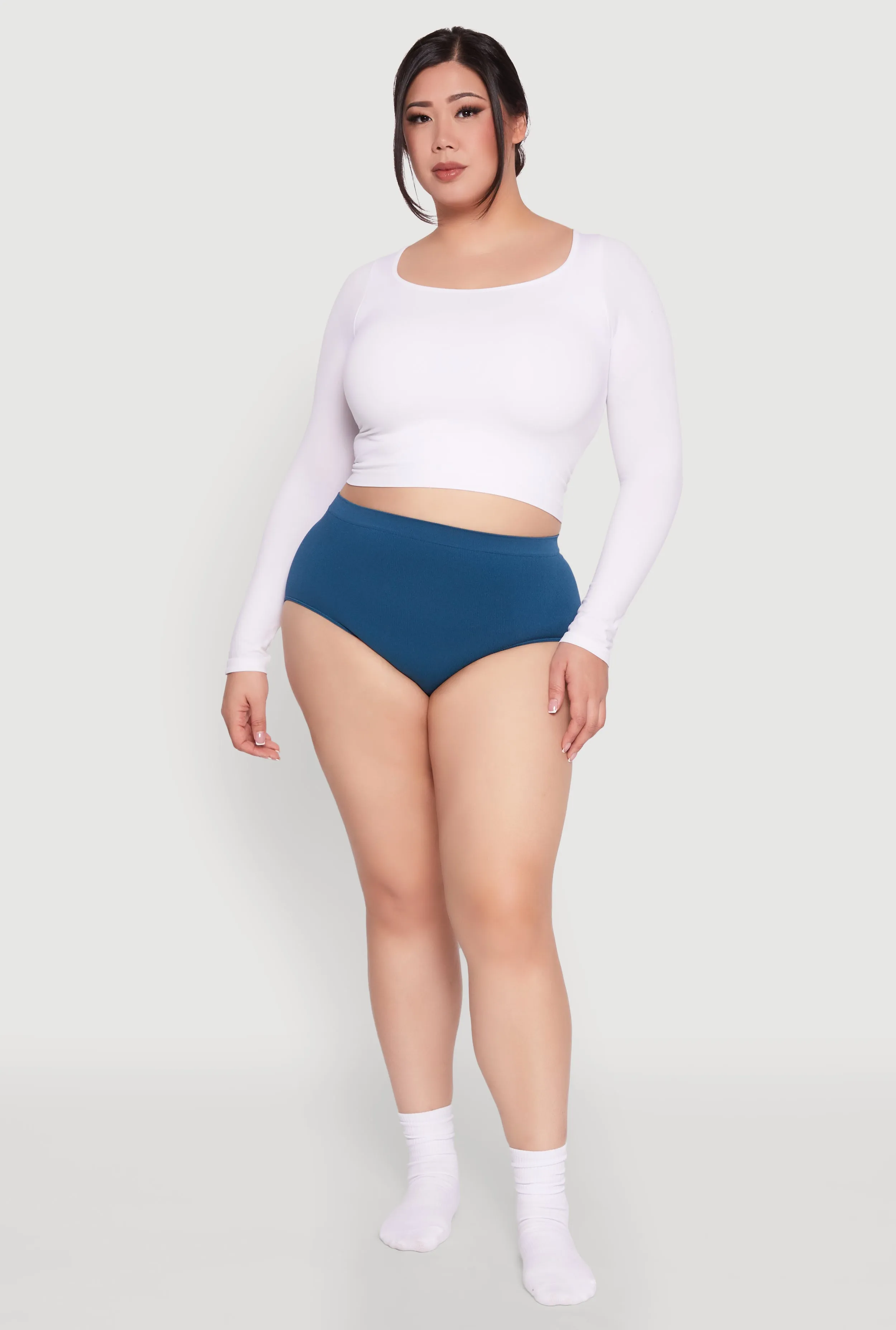 Plus Size Rib Knit Seamless Hipster Panty sold by Rainbow product image thumbnail 3