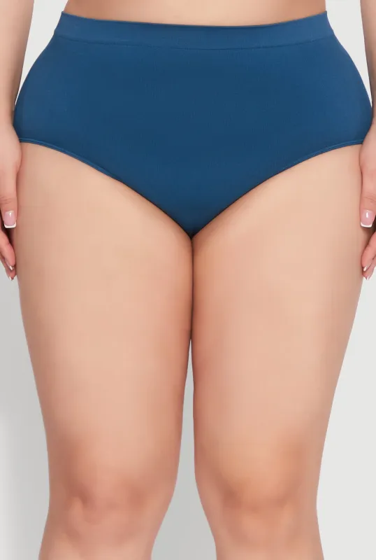 Plus Size Rib Knit Seamless Hipster Panty sold by Rainbow