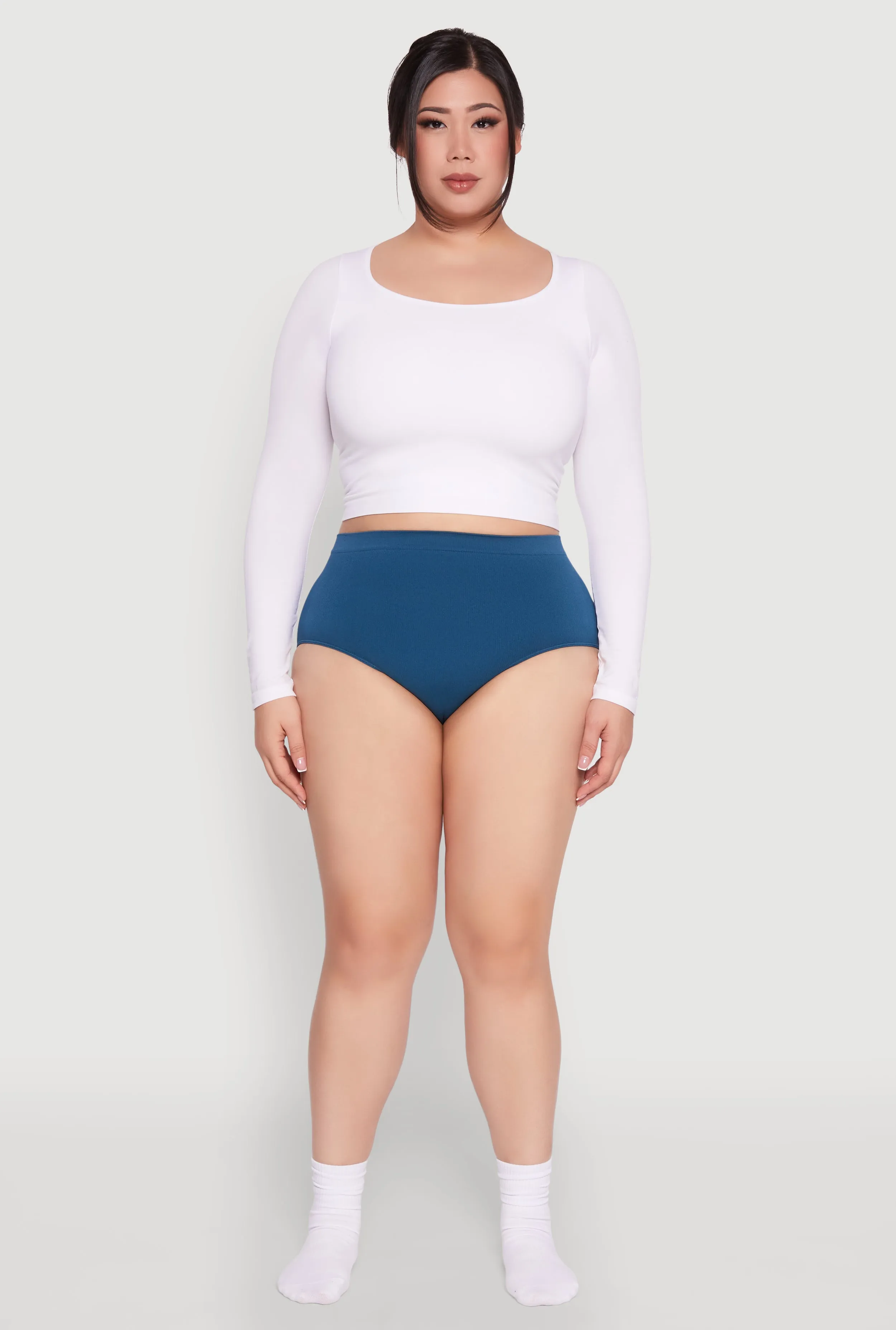 Plus Size Rib Knit Seamless Hipster Panty sold by Rainbow product image thumbnail 2