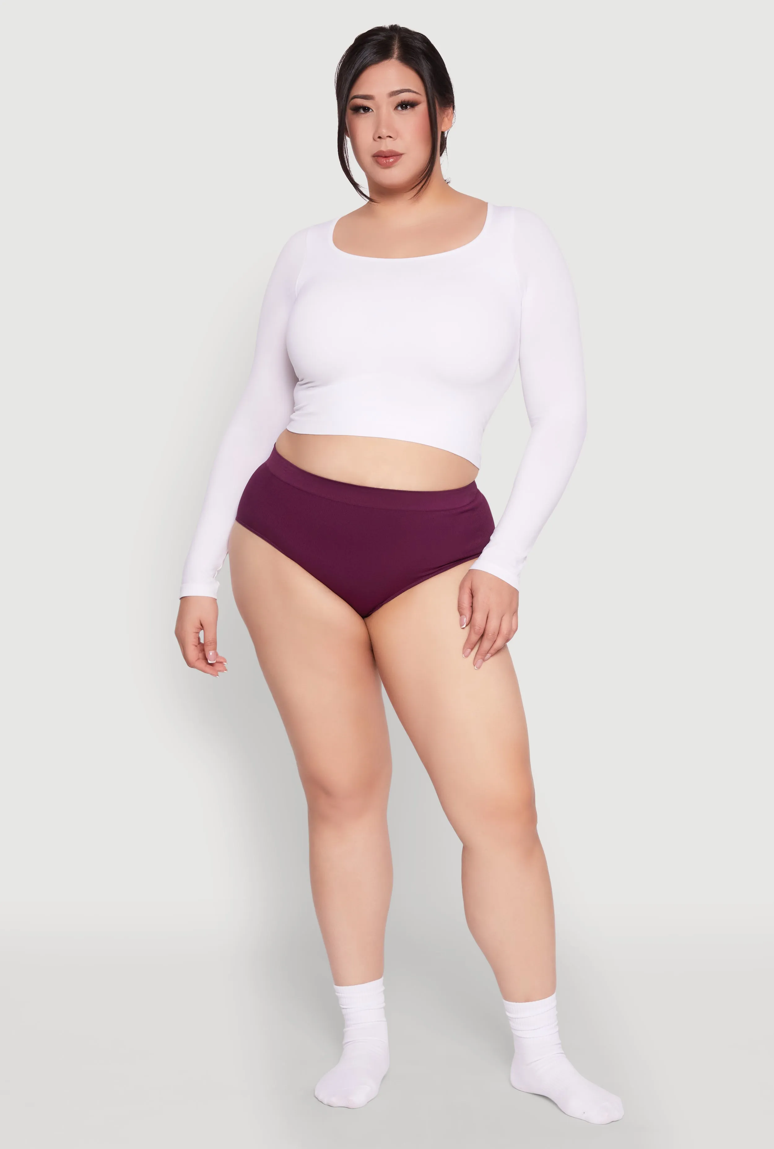 Plus Size Rib Knit Seamless Hipster Panty sold by Rainbow product image thumbnail 3