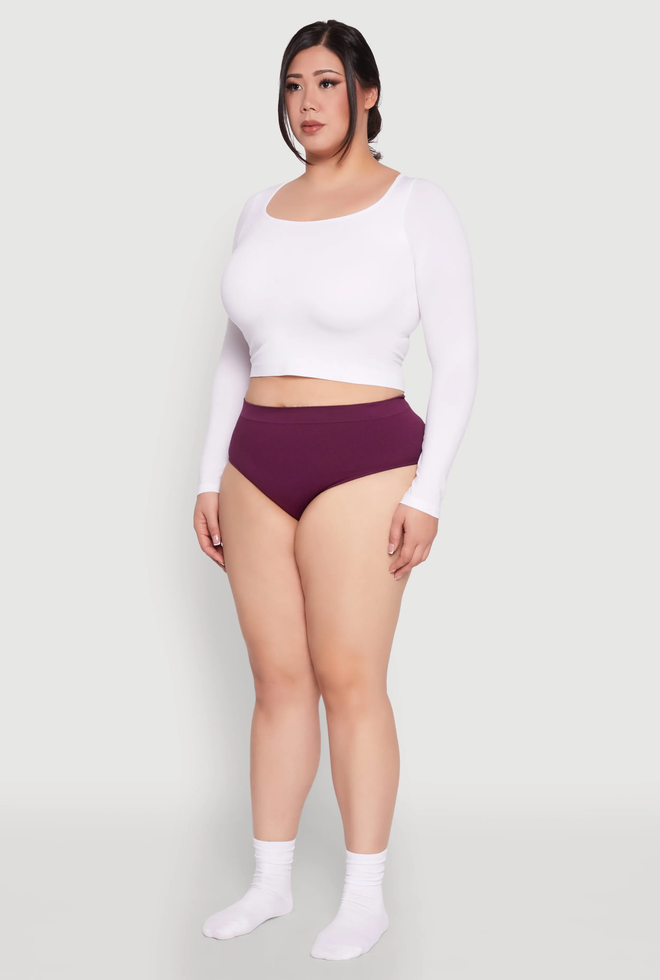 Plus Size Rib Knit Seamless Hipster Panty sold by Rainbow product image thumbnail 5