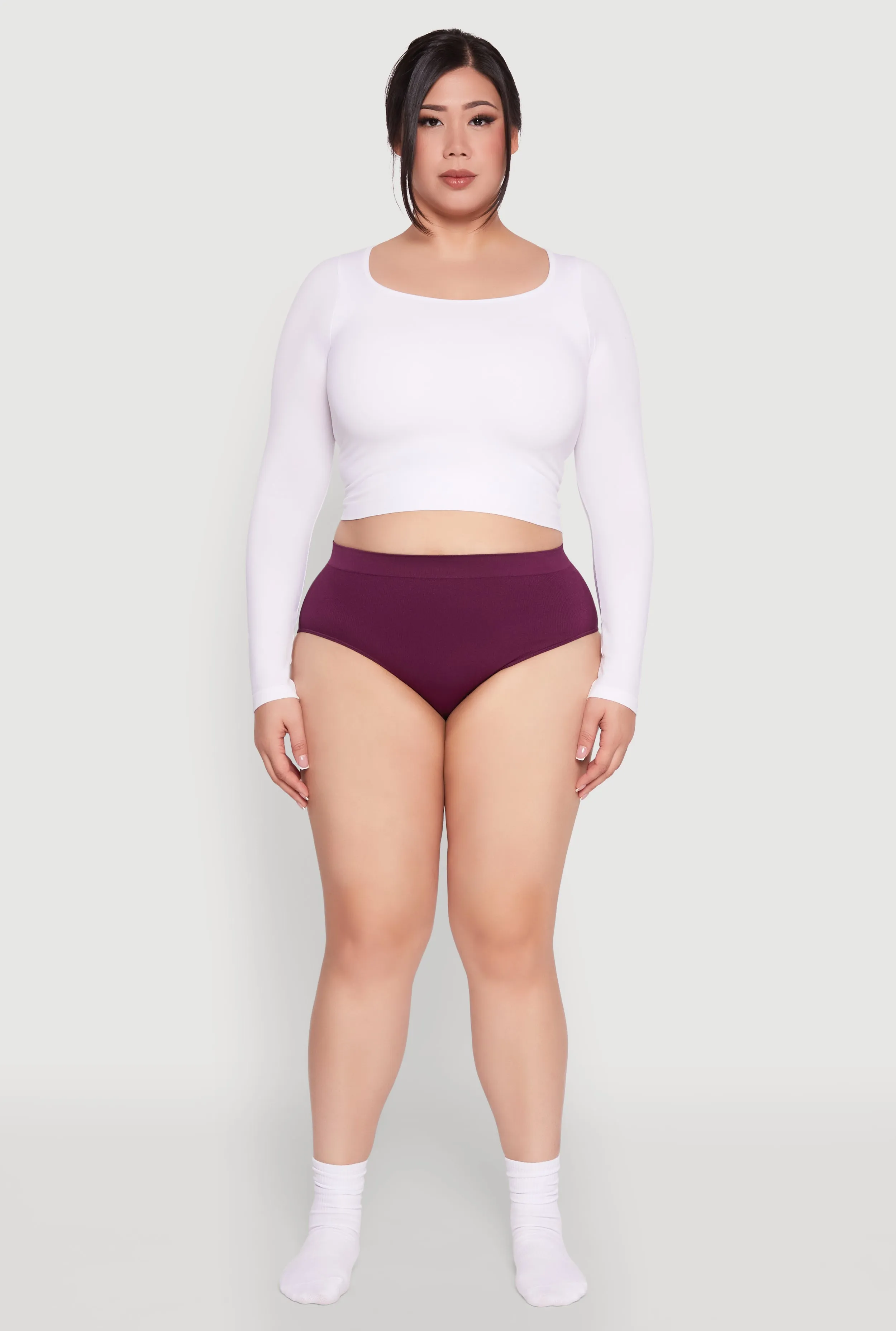 Plus Size Rib Knit Seamless Hipster Panty sold by Rainbow product image thumbnail 2