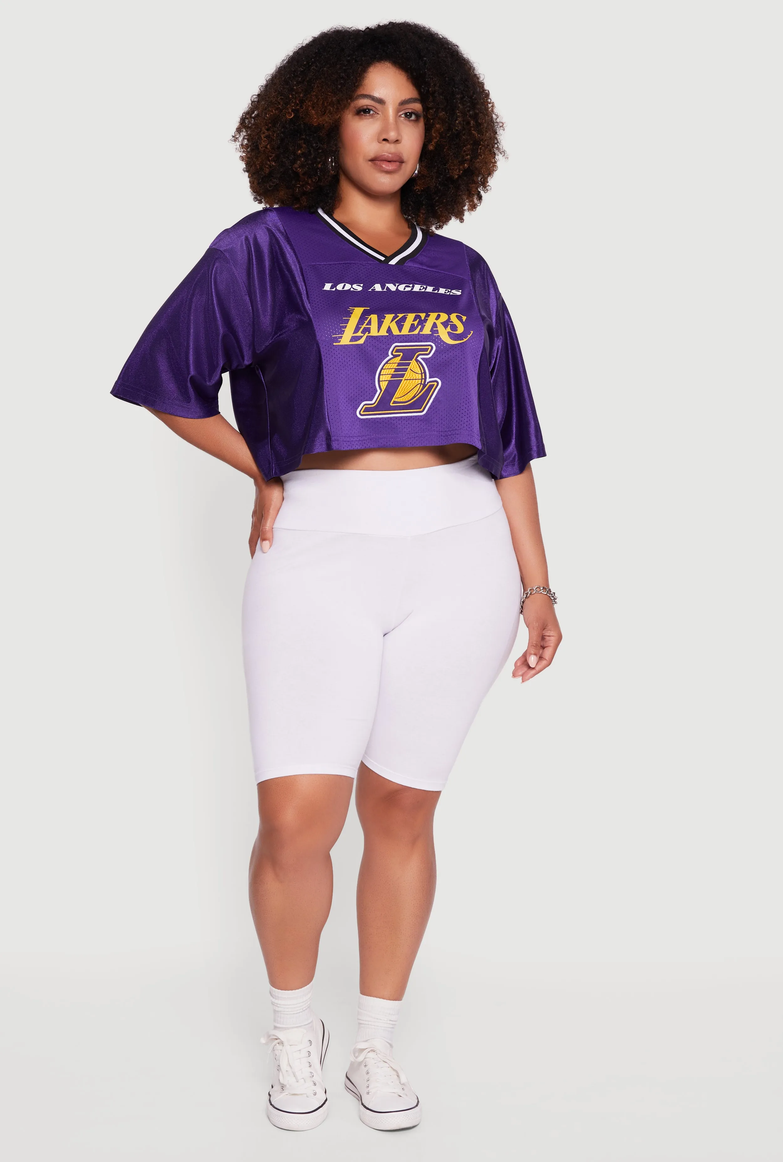 Plus Size NBA Los Angeles Lakers Cropped Jersey sold by Rainbow product image thumbnail 2