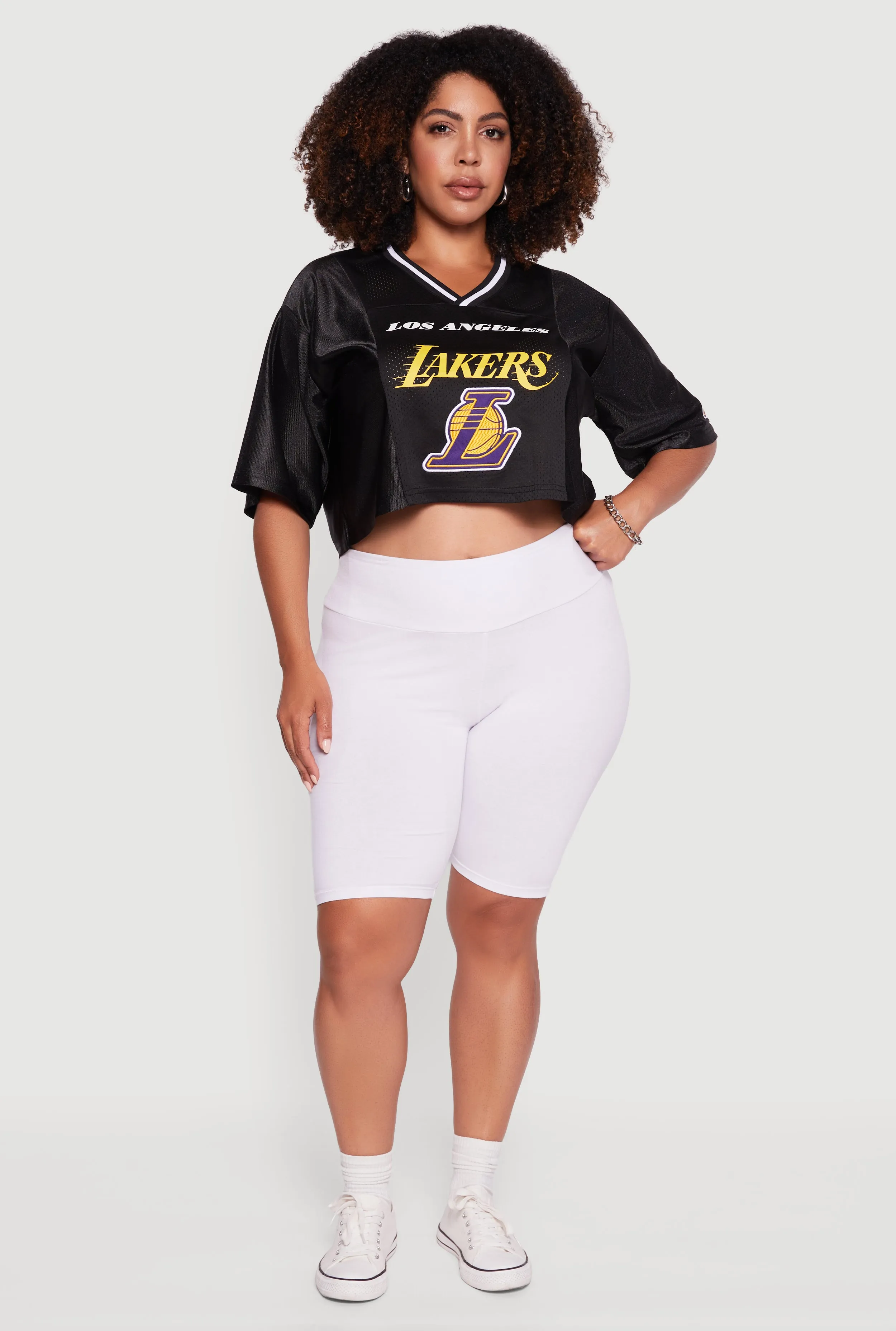 Plus Size NBA Los Angeles Lakers Cropped Jersey sold by Rainbow