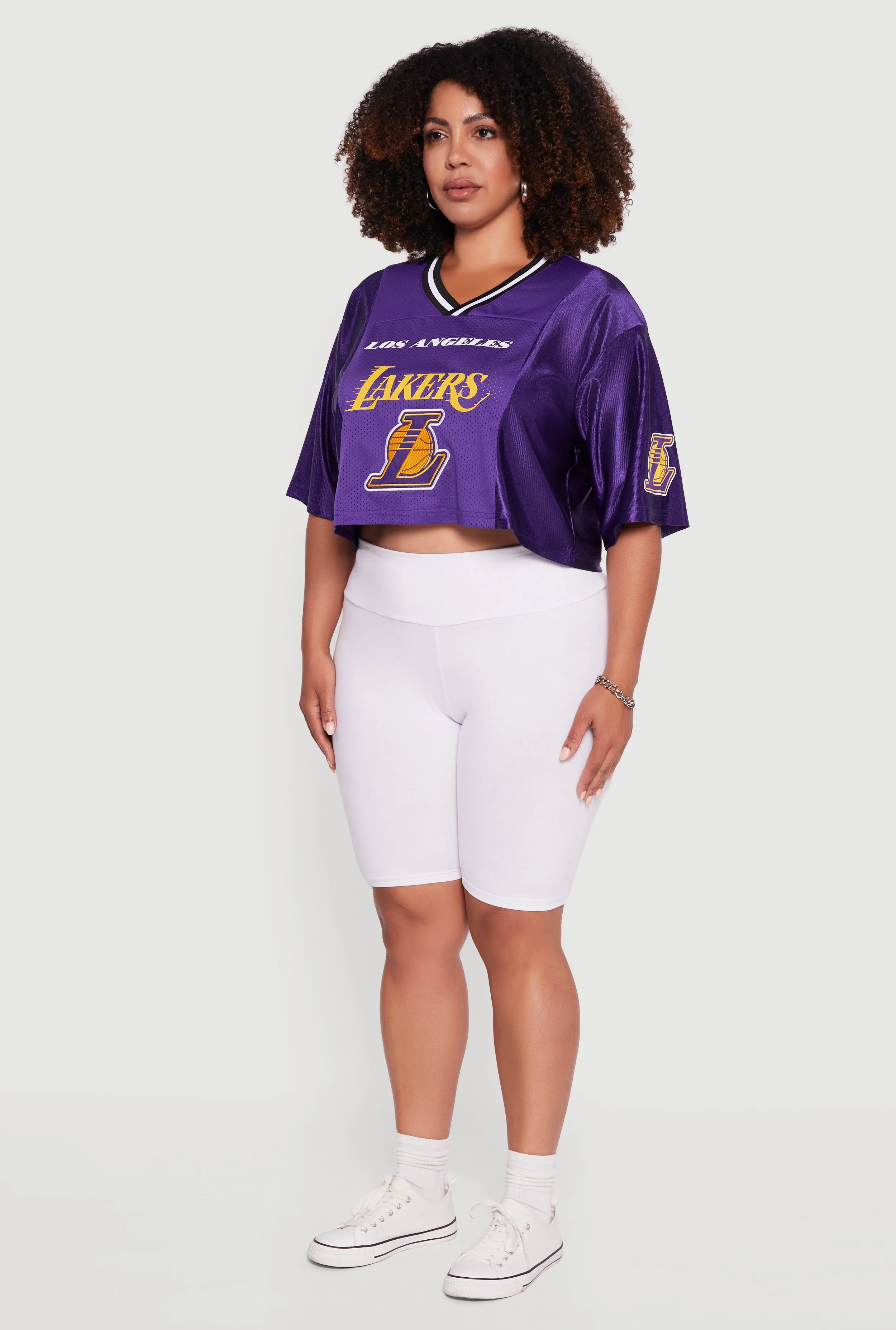Plus Size NBA Los Angeles Lakers Cropped Jersey sold by Rainbow product image thumbnail 5