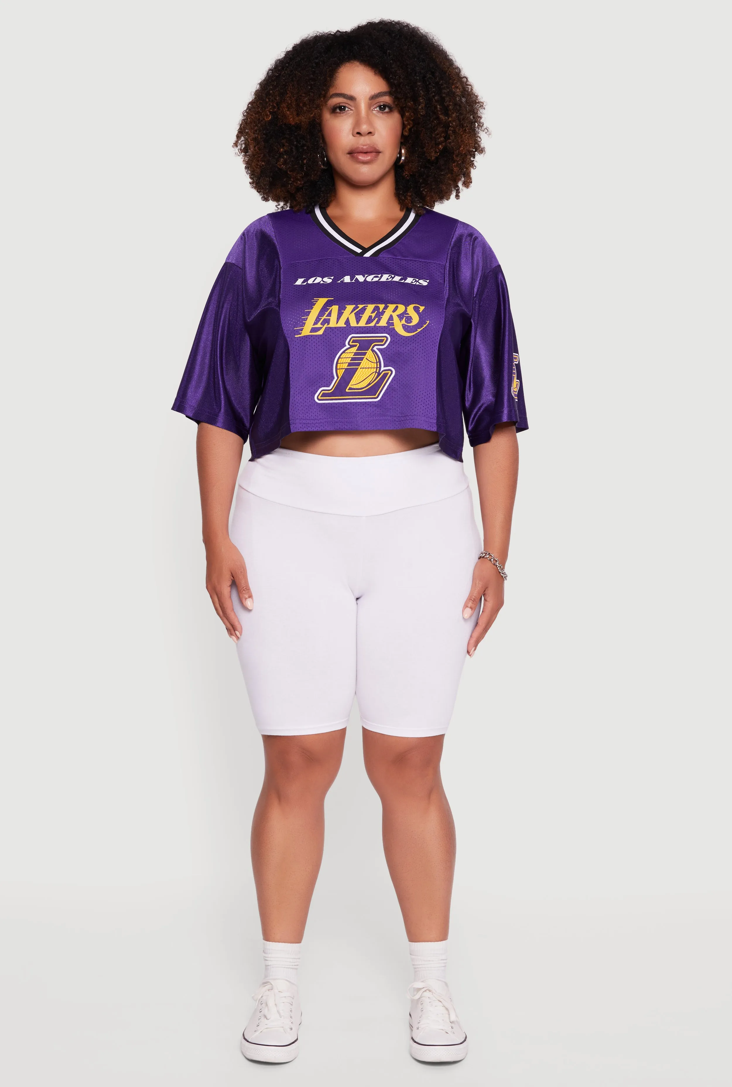 Plus Size NBA Los Angeles Lakers Cropped Jersey sold by Rainbow product image thumbnail 3